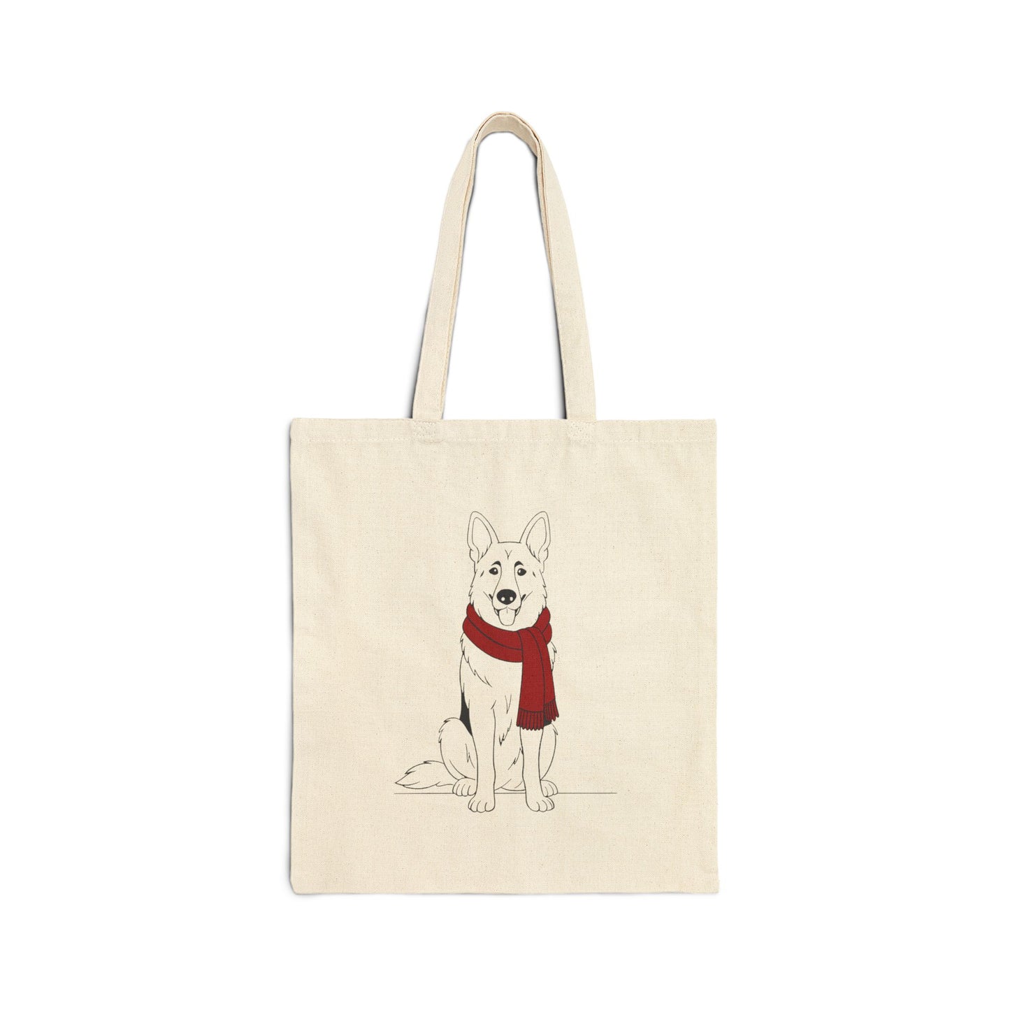 German Shepherd Scarf Bear Premium Canvas Tote | Cozy Den Edition