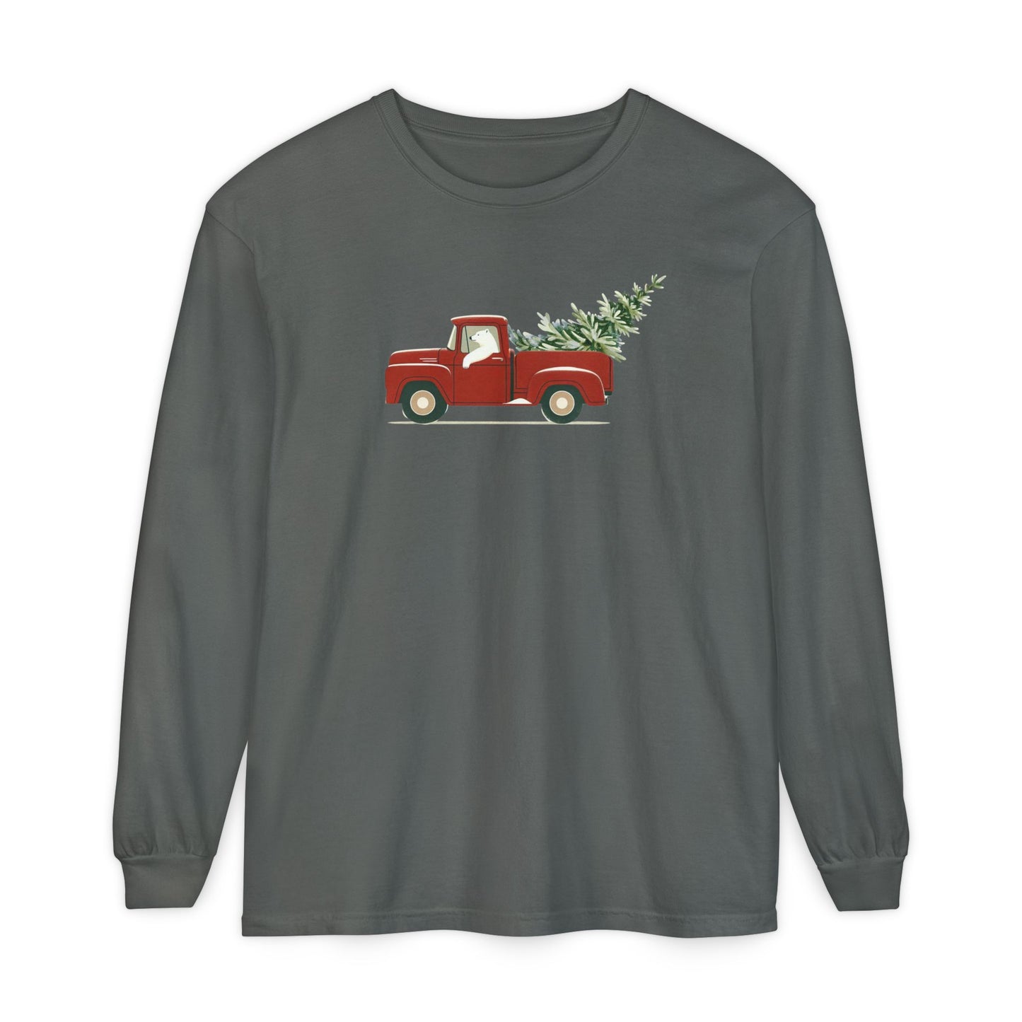 Polar Bear Christmas Truck, Long Sleeve Tee