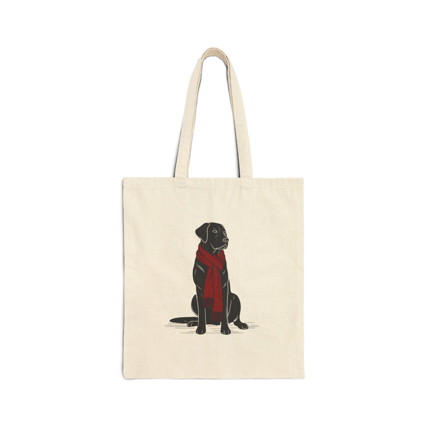 Black Lab Red Scarf Tote Bag
