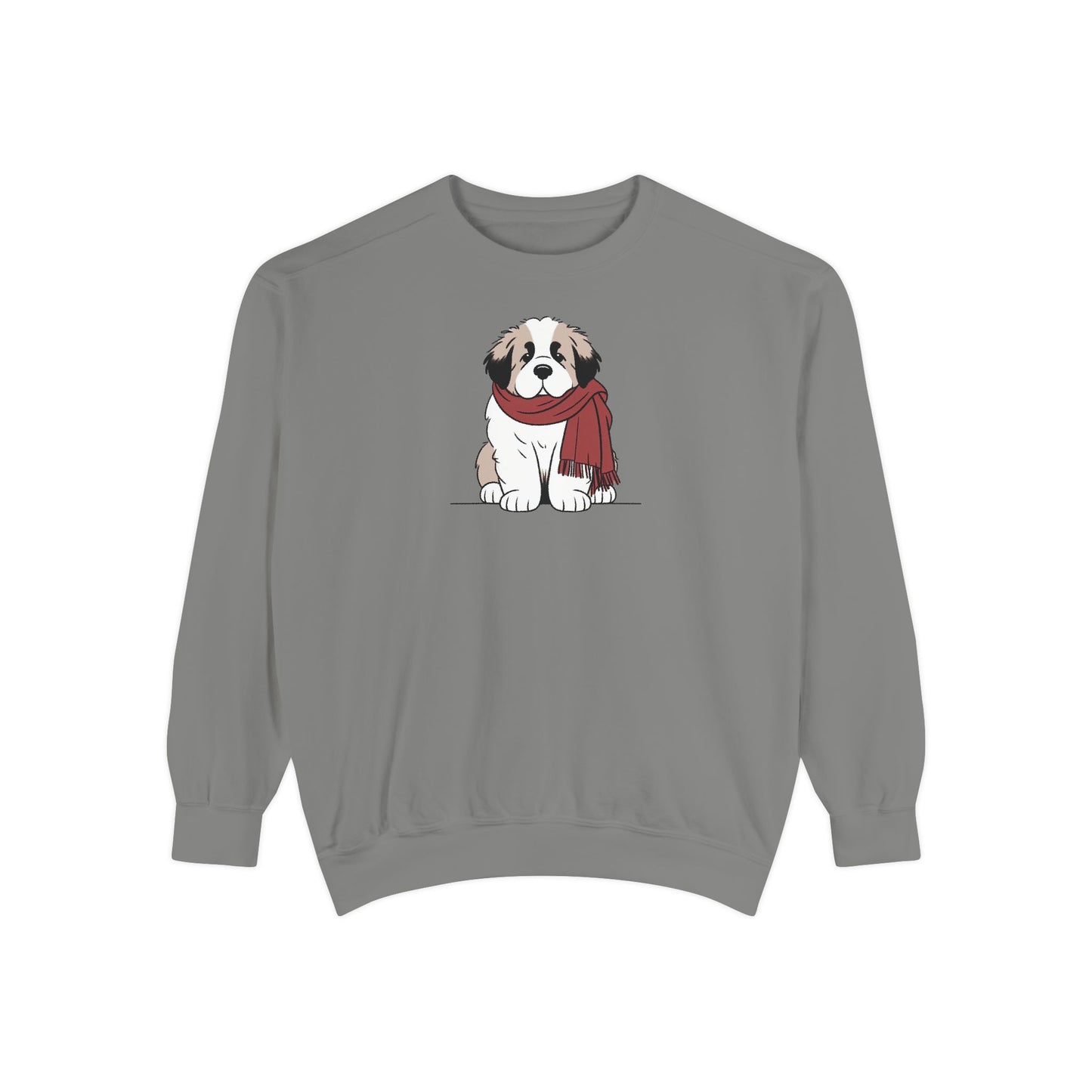 Saint Bernard Scarf Puppy Premium Sweatshirt | Cozy Den Edition