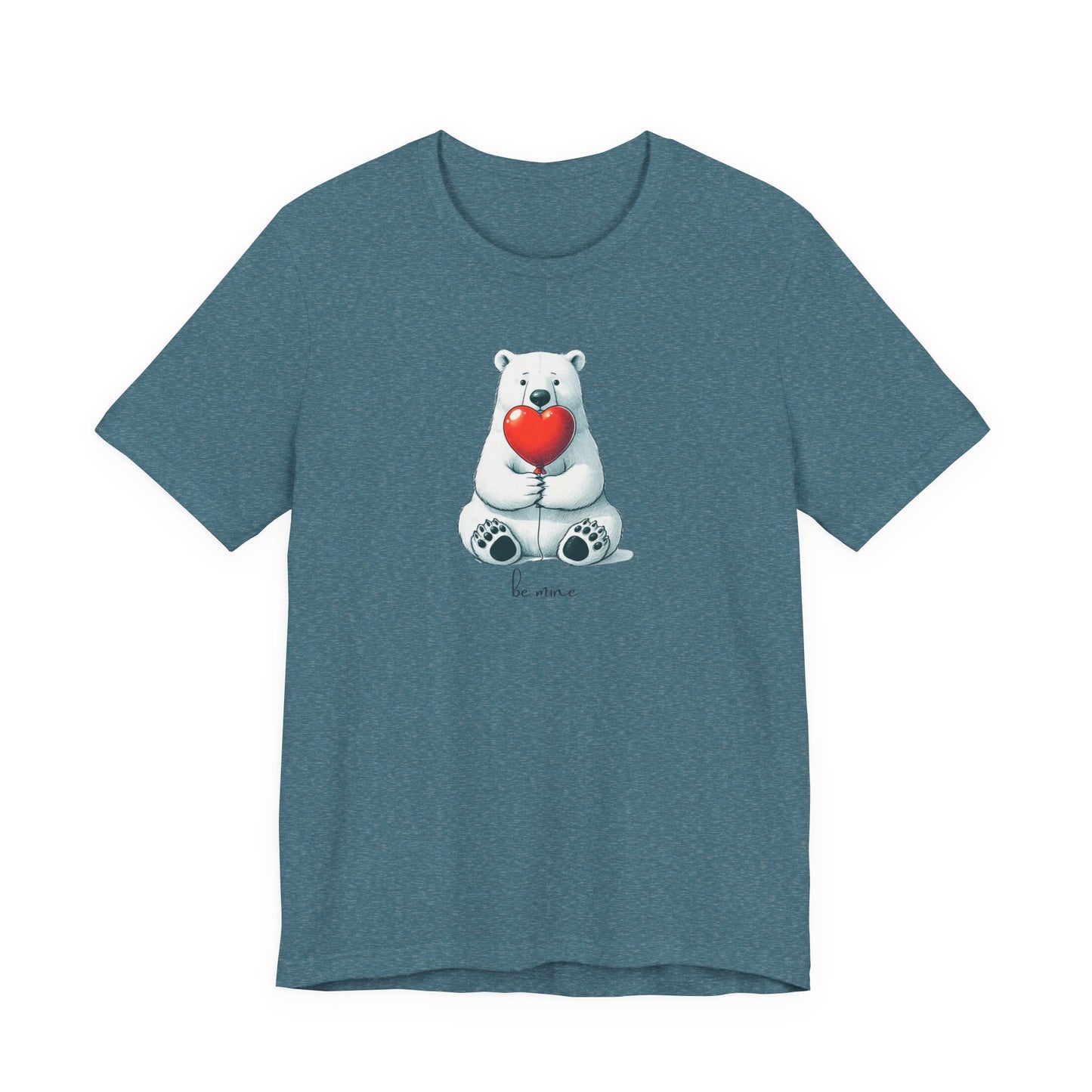 Be Mine Polar Bear T-Shirt, Cute Valentine Heart Graphic Tee