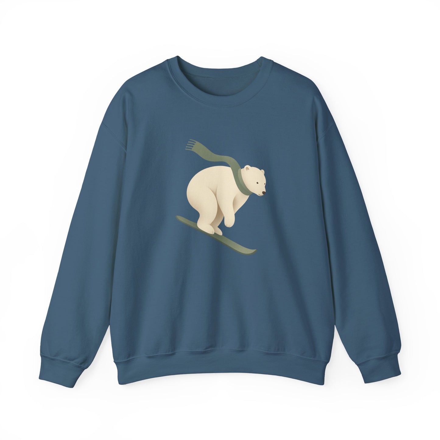 Snowboarding Polar Bear Winter Crewneck