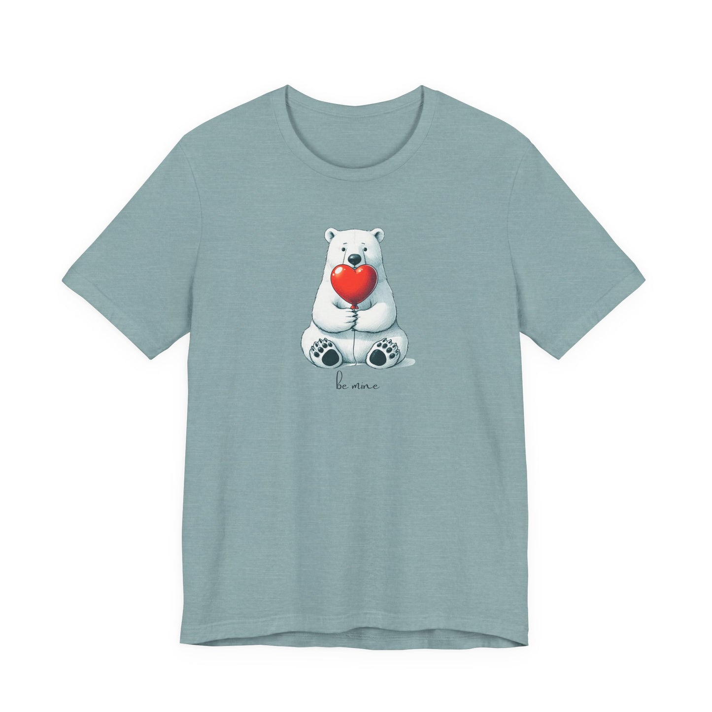 'Be Mine' Heart Balloon Polar Bear Premium Tee | Polar Den