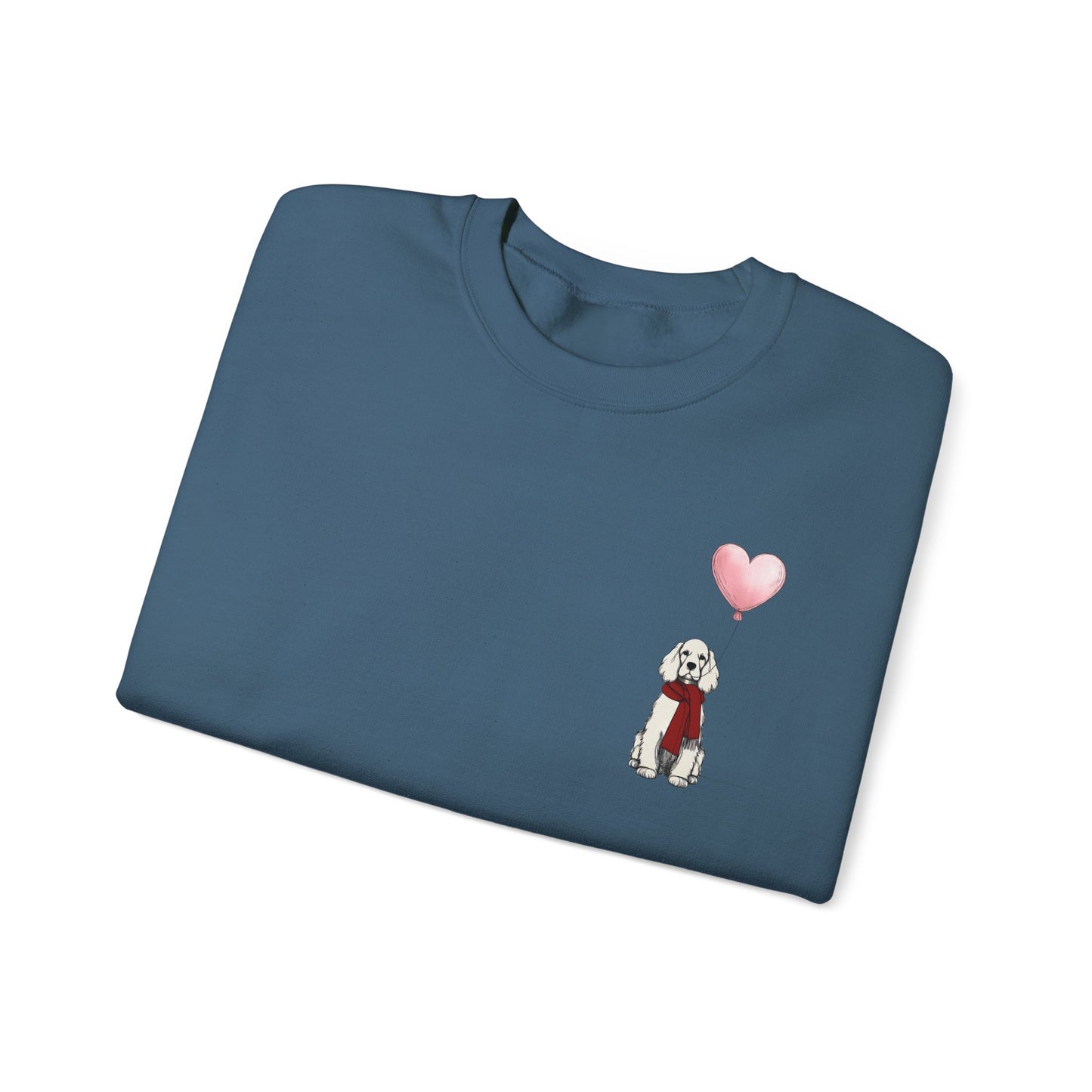 Cocker Spaniel with Heart Balloon Sweatshirt