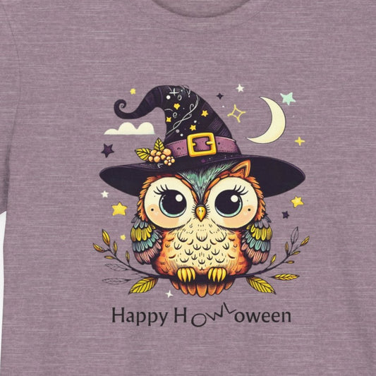 Happy Howloween - Cute Witch Owl Graphic Tee - Stompy Paws
