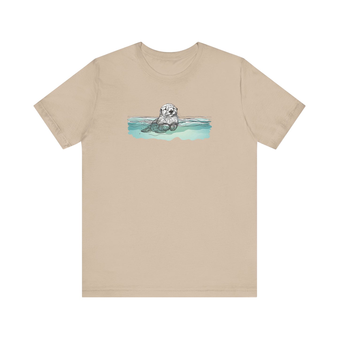 Floating Sea Otter Tee, Peaceful Ocean Graphic Shirt