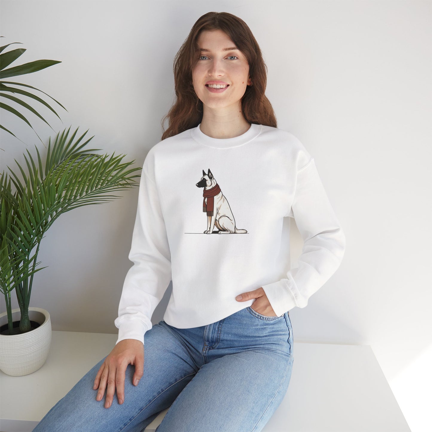 Belgian Malinois Scarf Premium Sweatshirt | Cozy Den Edition