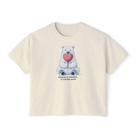 Kindness is Rebellion Polar Bear Boxy Tee | Polar Den Impact Series