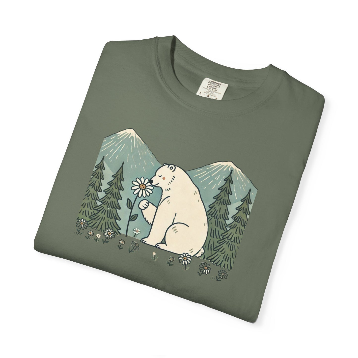Wildflower Polar Bear Comfort Colors Tee