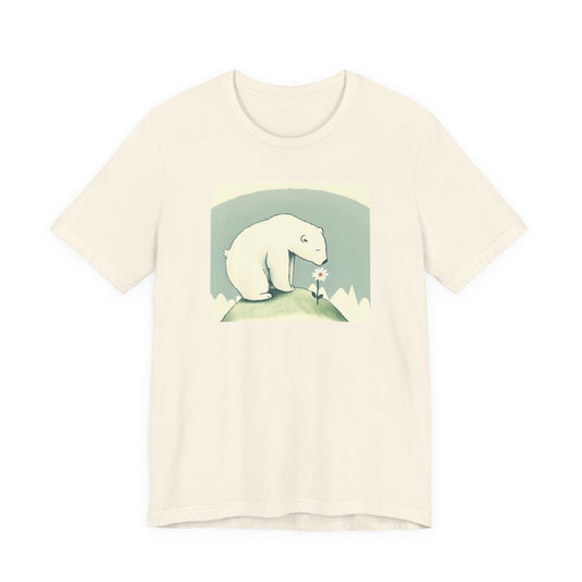 Polar Bear & Daisy Tee | Gentle Nature-Inspired Graphic Shirt
