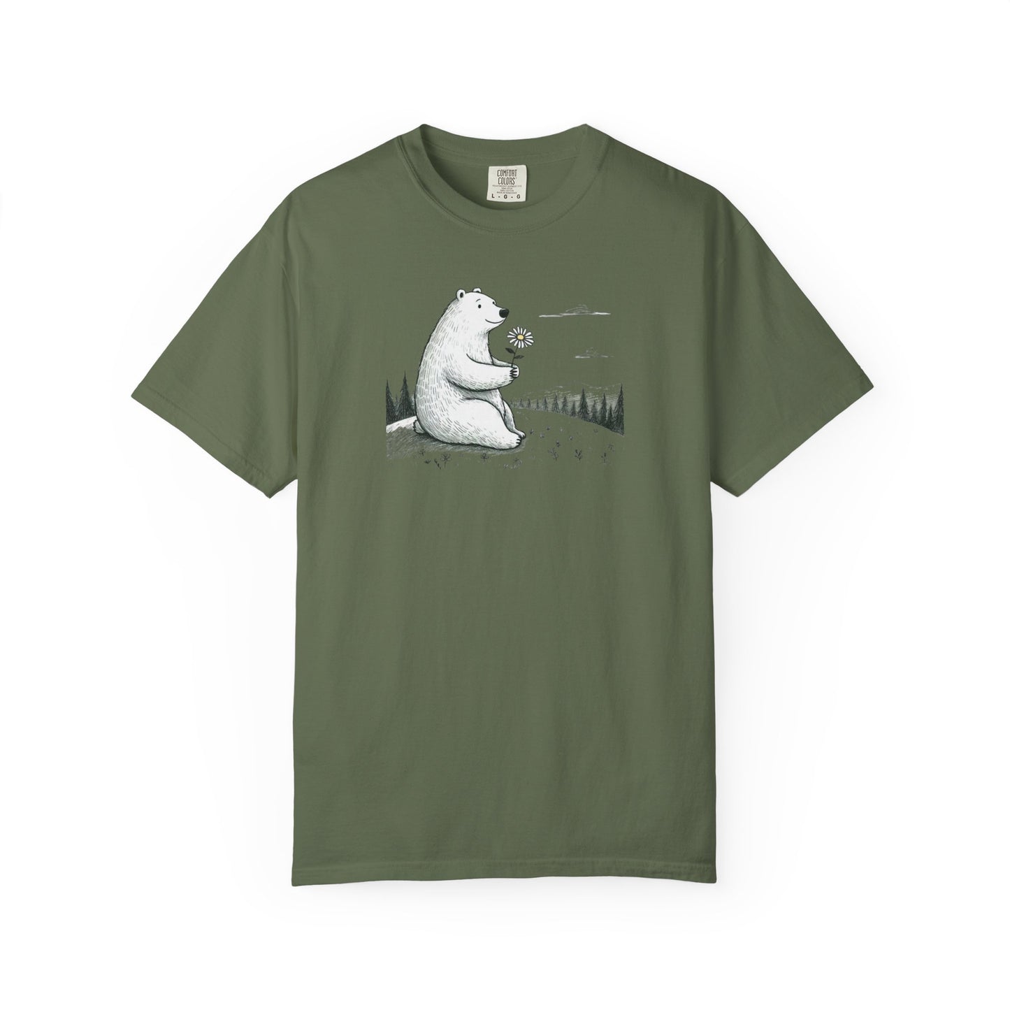 Woodland Bear Wildflower Comfort Colors Tee