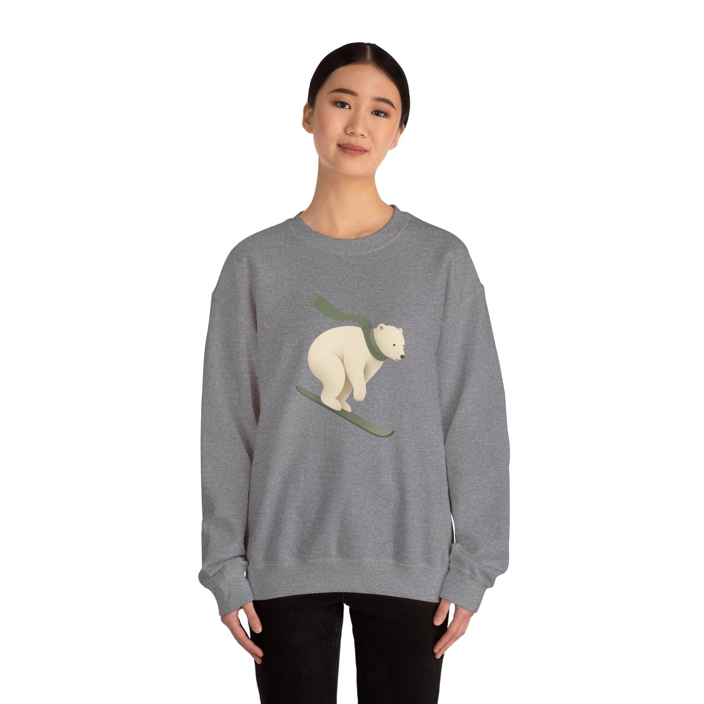 Snowboarding Polar Bear Winter Crewneck