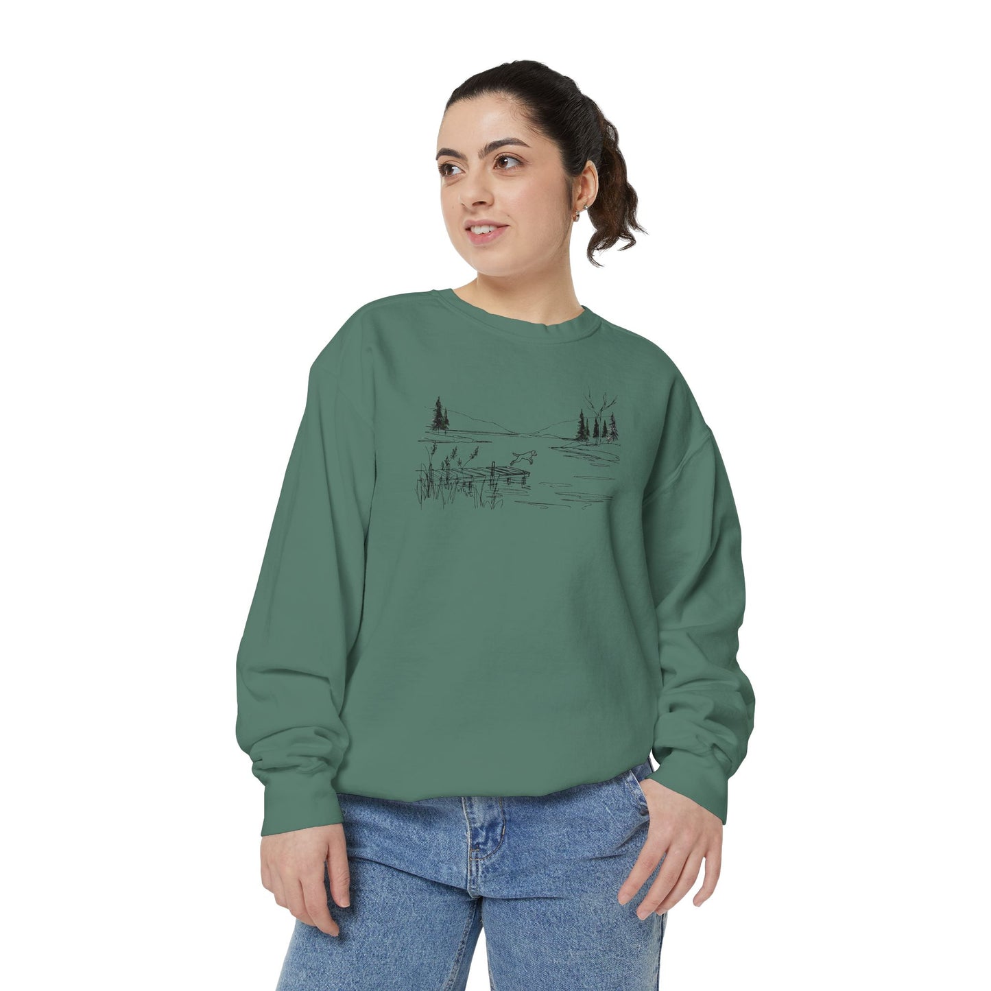 Minimalist Lake Dog Sweatshirt