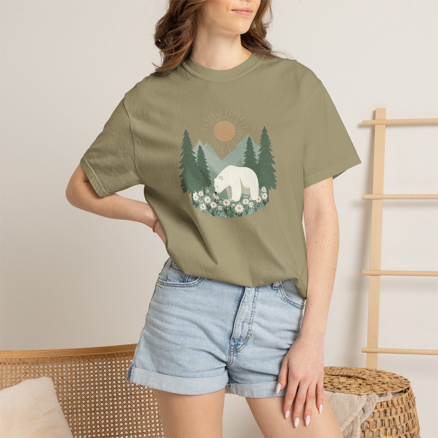 Sunlit Forest Polar Bear Tee