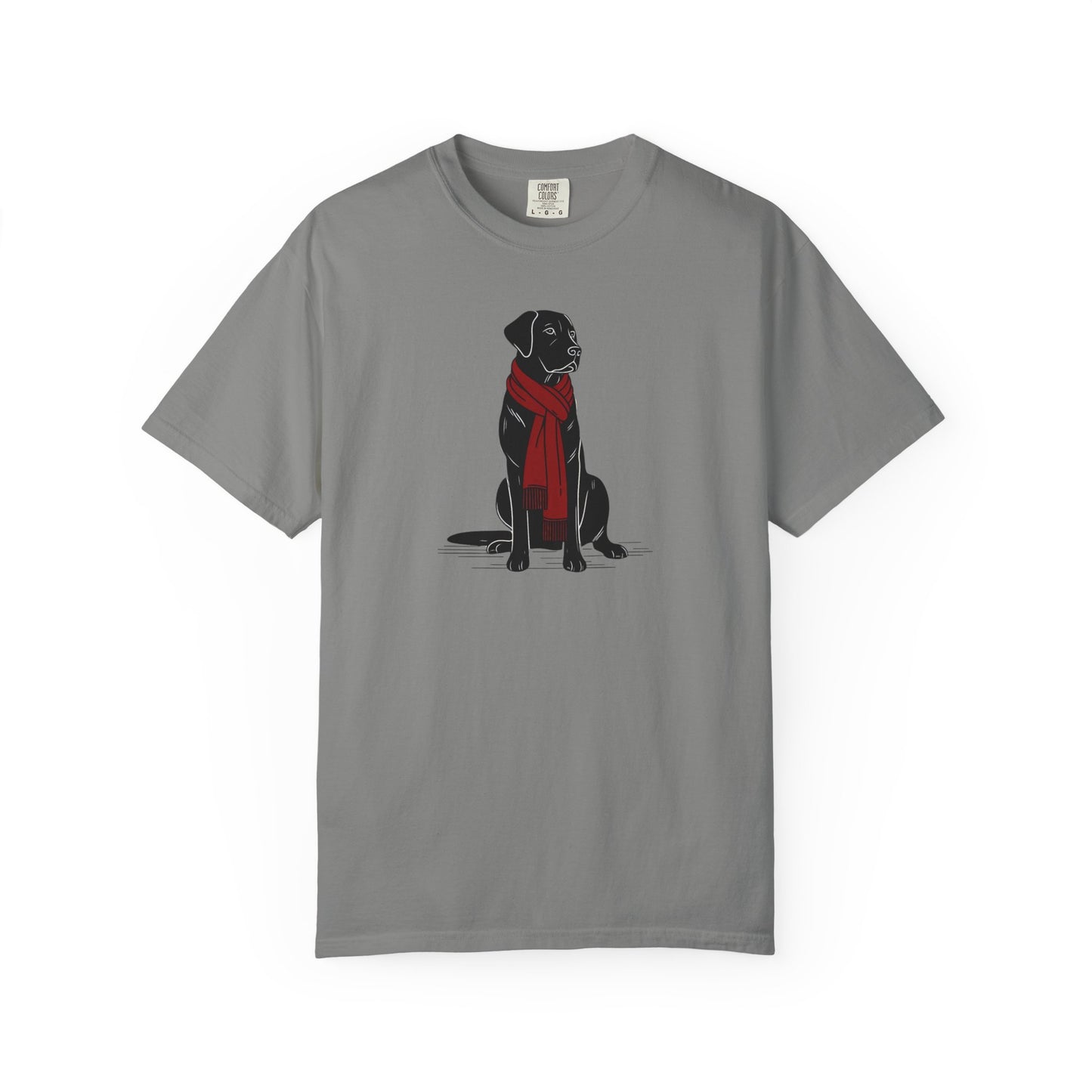 Black Lab Red Scarf Comfort Colors Tee