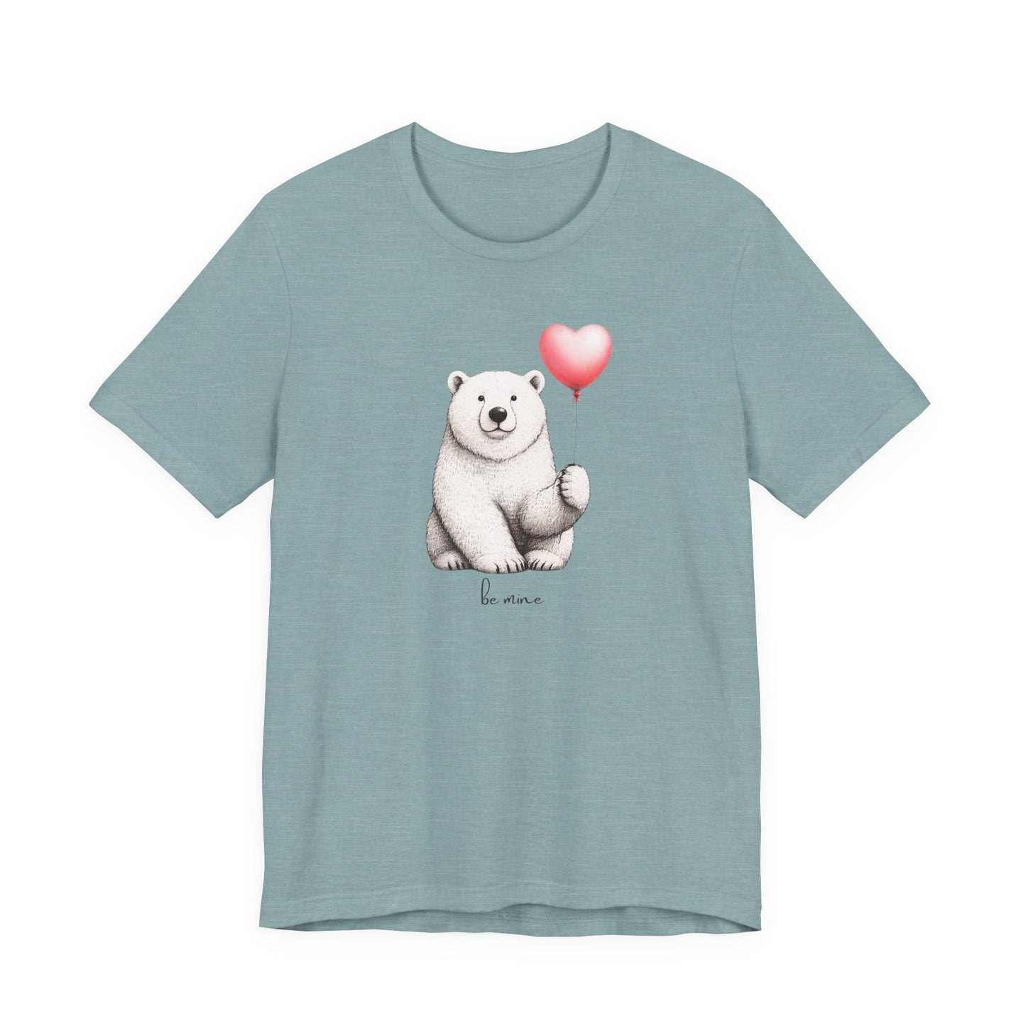 Be Mine Polar Bear T-Shirt, Heart Balloon Valentine Tee