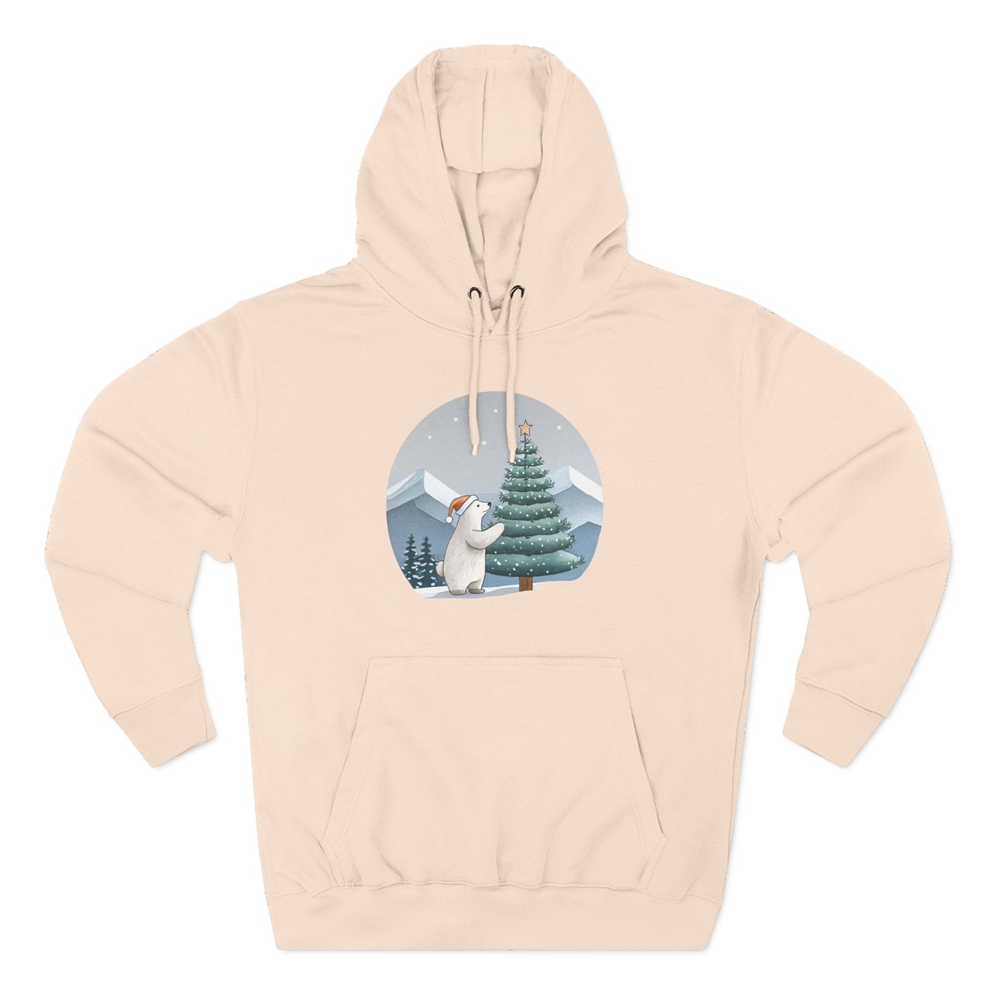 Cozy Polar Bear Christmas Tree Hoodie