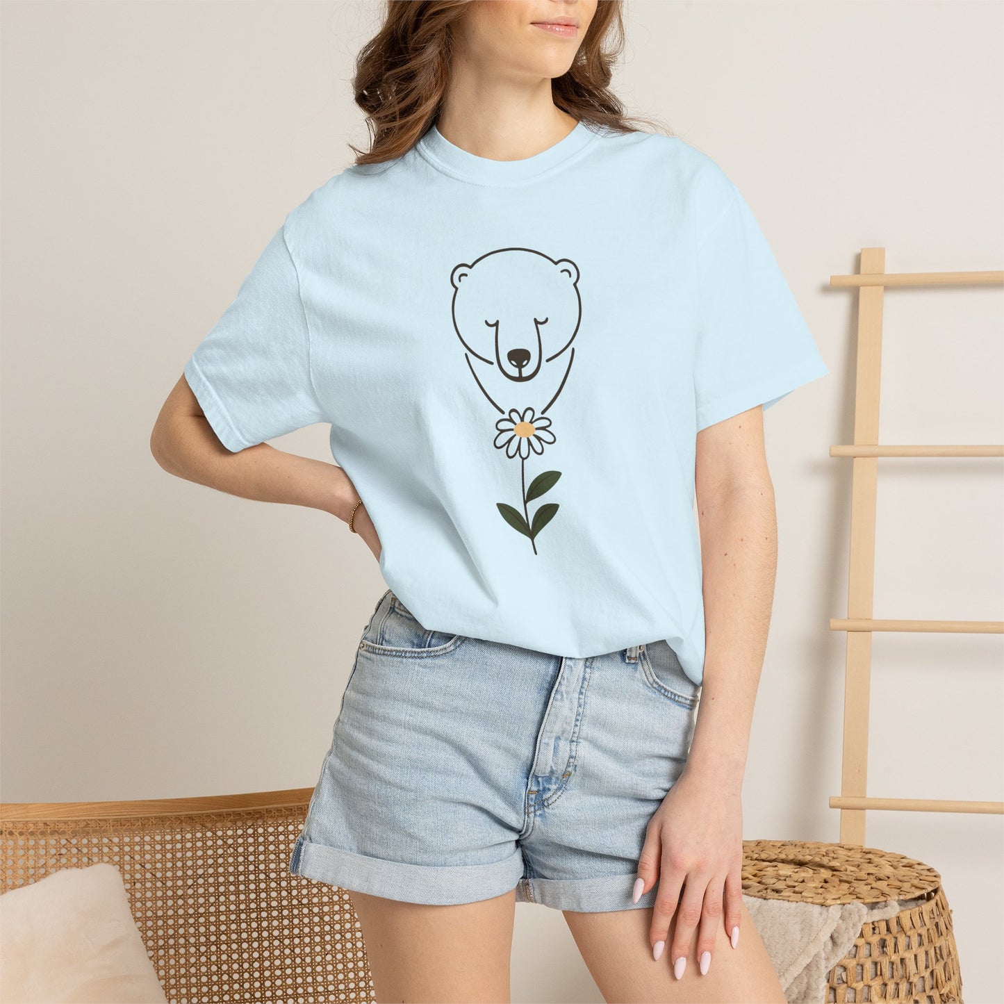 Polar Bear Daisy Comfort Colors Tee