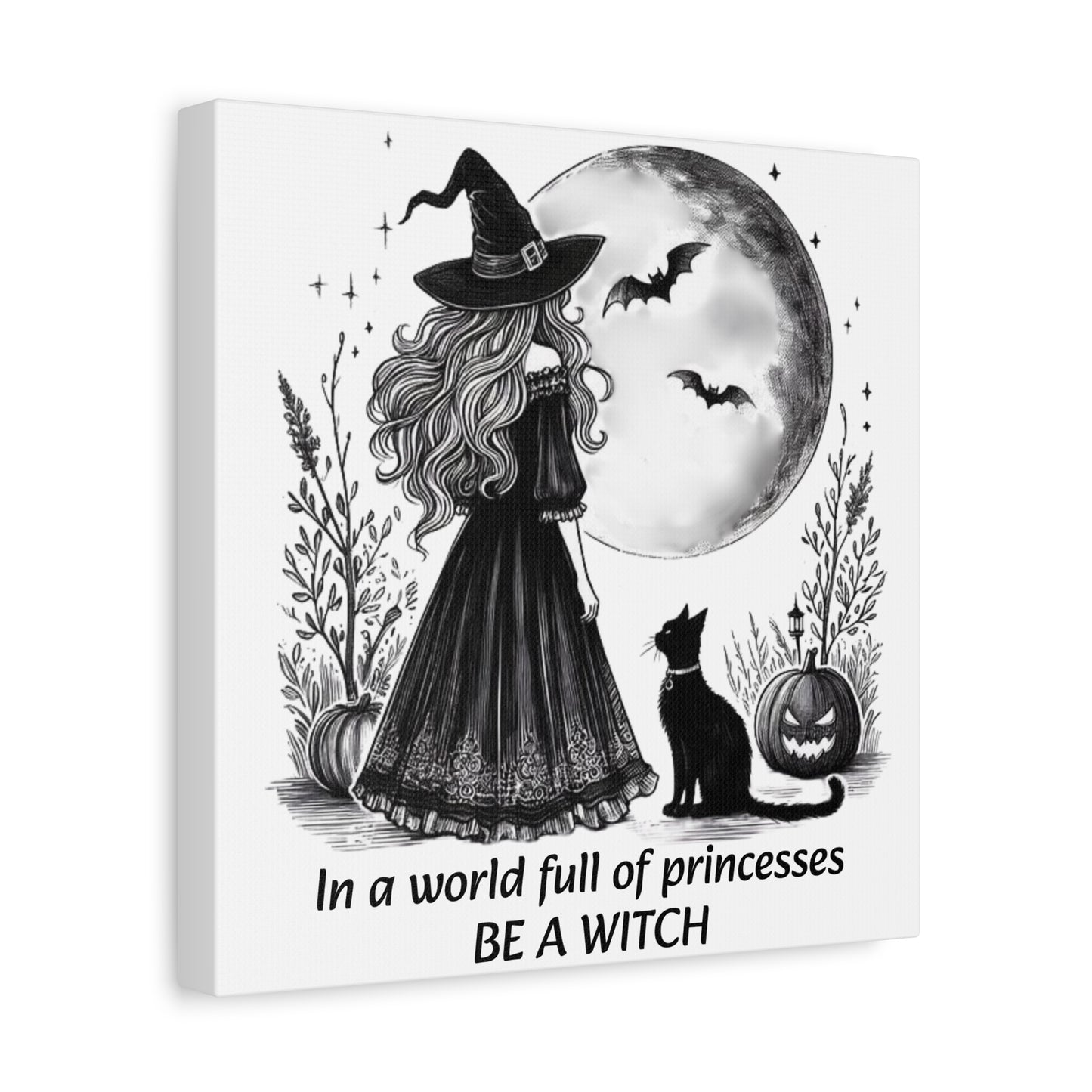 Be a Witch Canvas Wall Art Feminist Empowerment Witchlight Halloween Home Decor