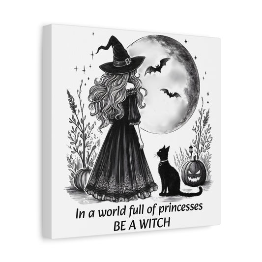 Be a Witch Canvas Wall Art Feminist Empowerment Witchlight Halloween Home Decor