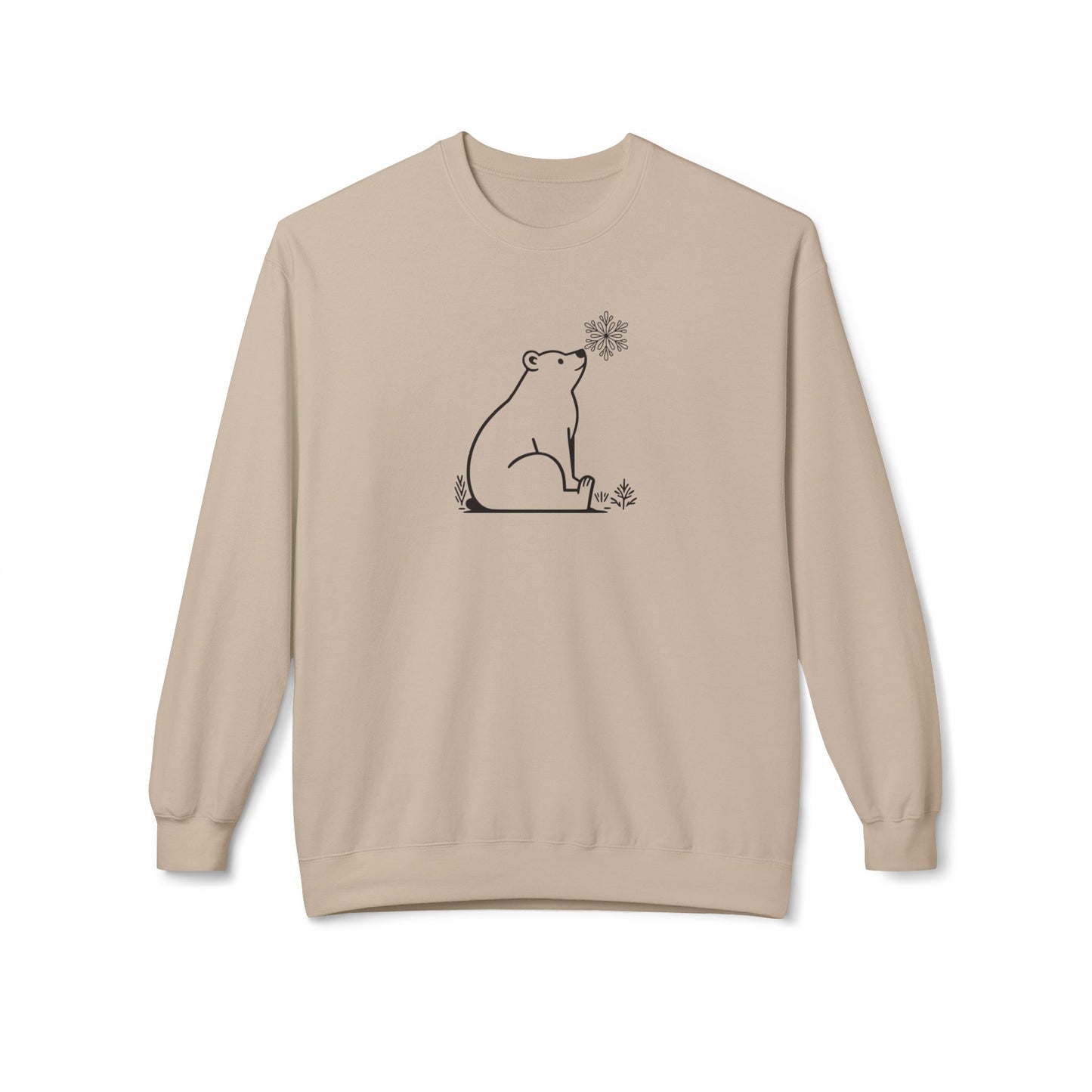 Polar Bear Snowflake Sweatshirt | Minimalist Winter Crewneck