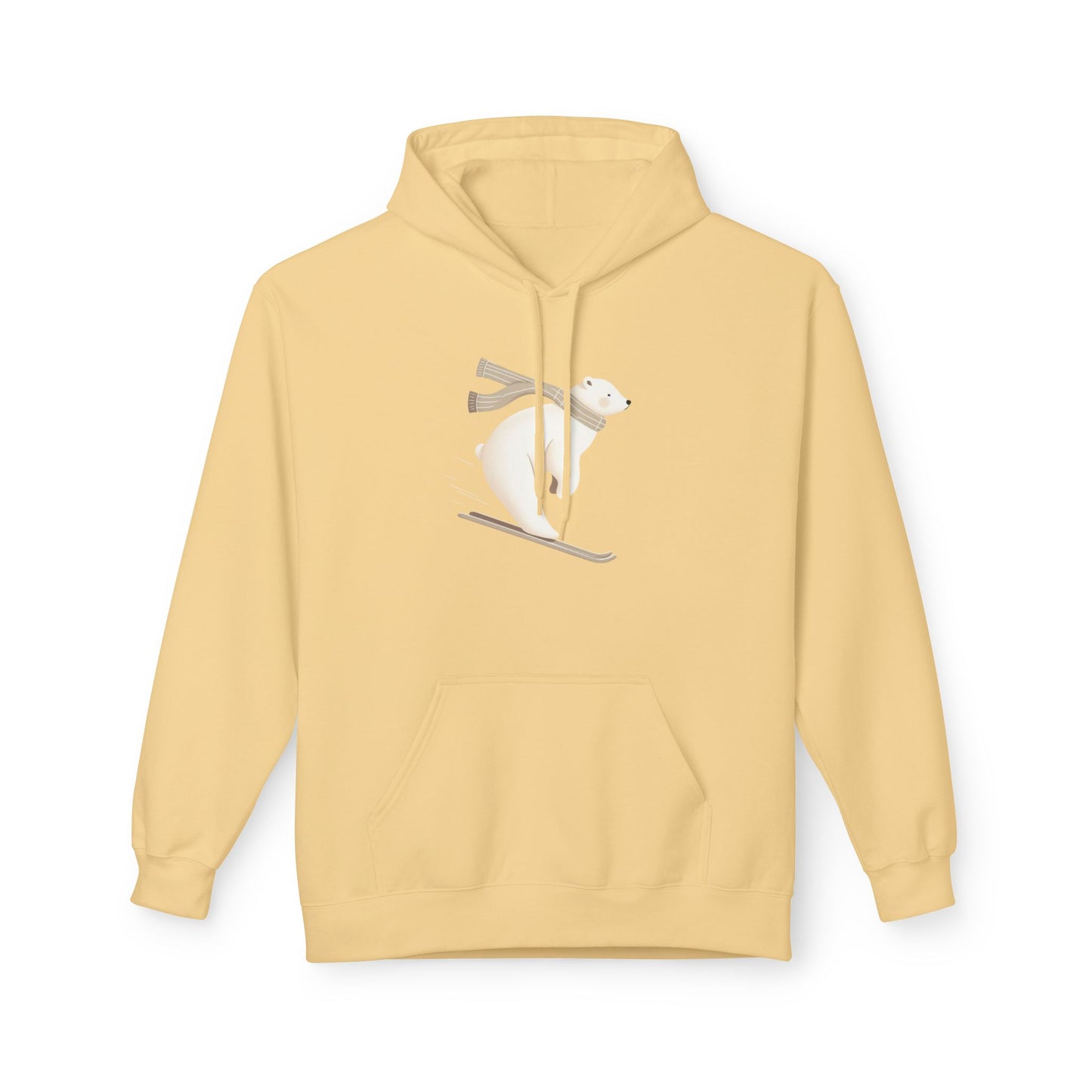 Skiing Polar Bear Winter Hoodie