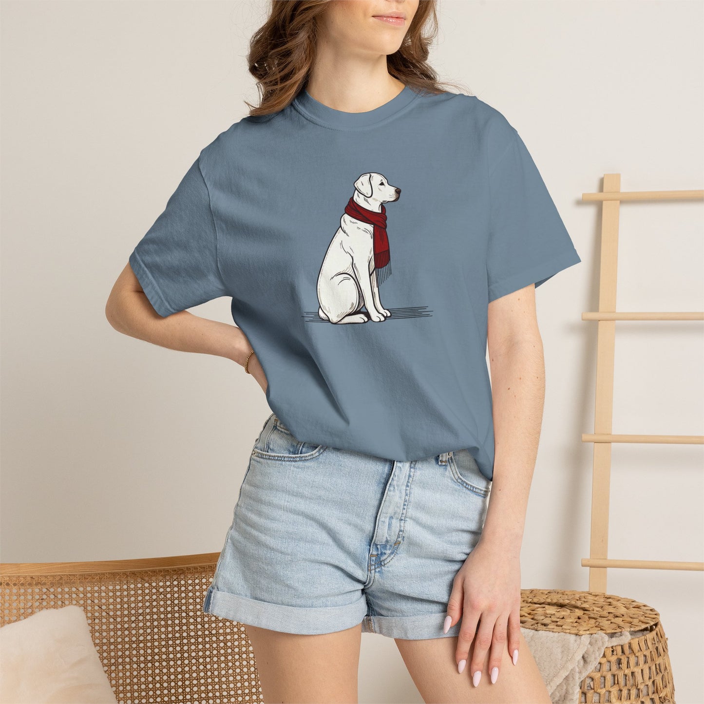 Red Scarf Dog Tee