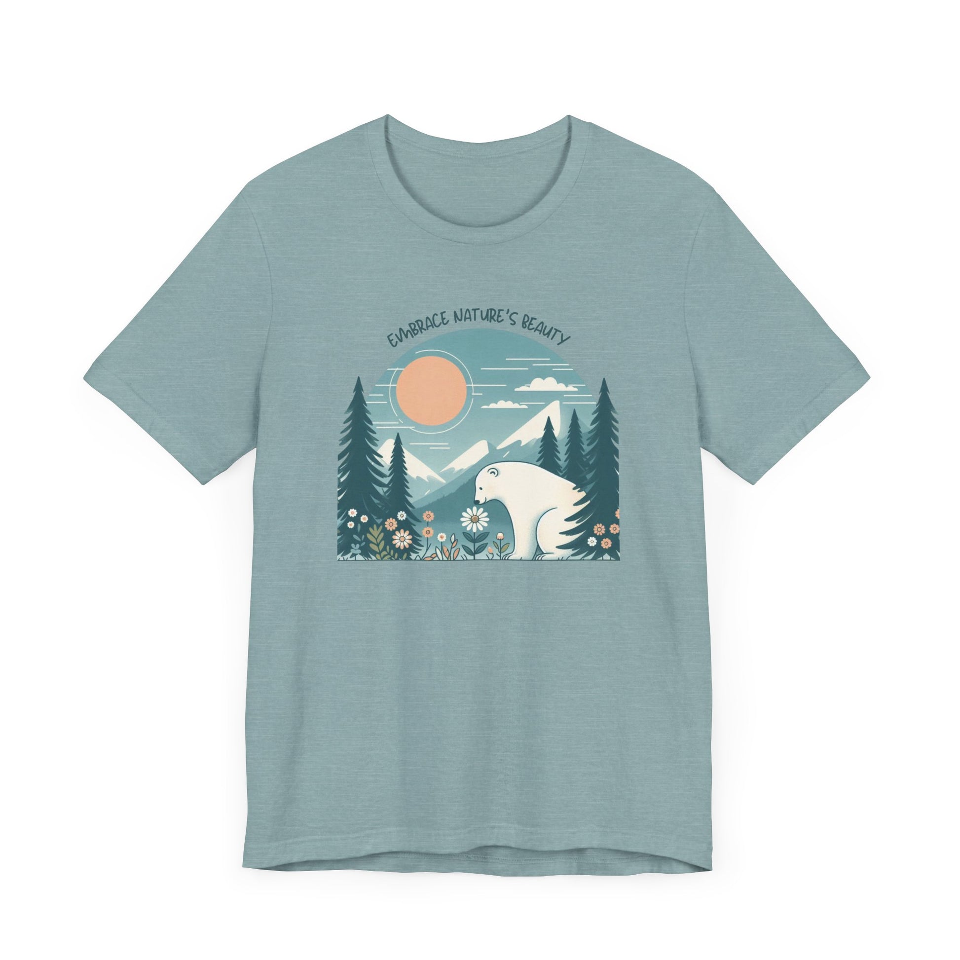 Embrace Nature’s Beauty Polar Bear Tee – Peaceful Wildflower Forest - Stompy Paws