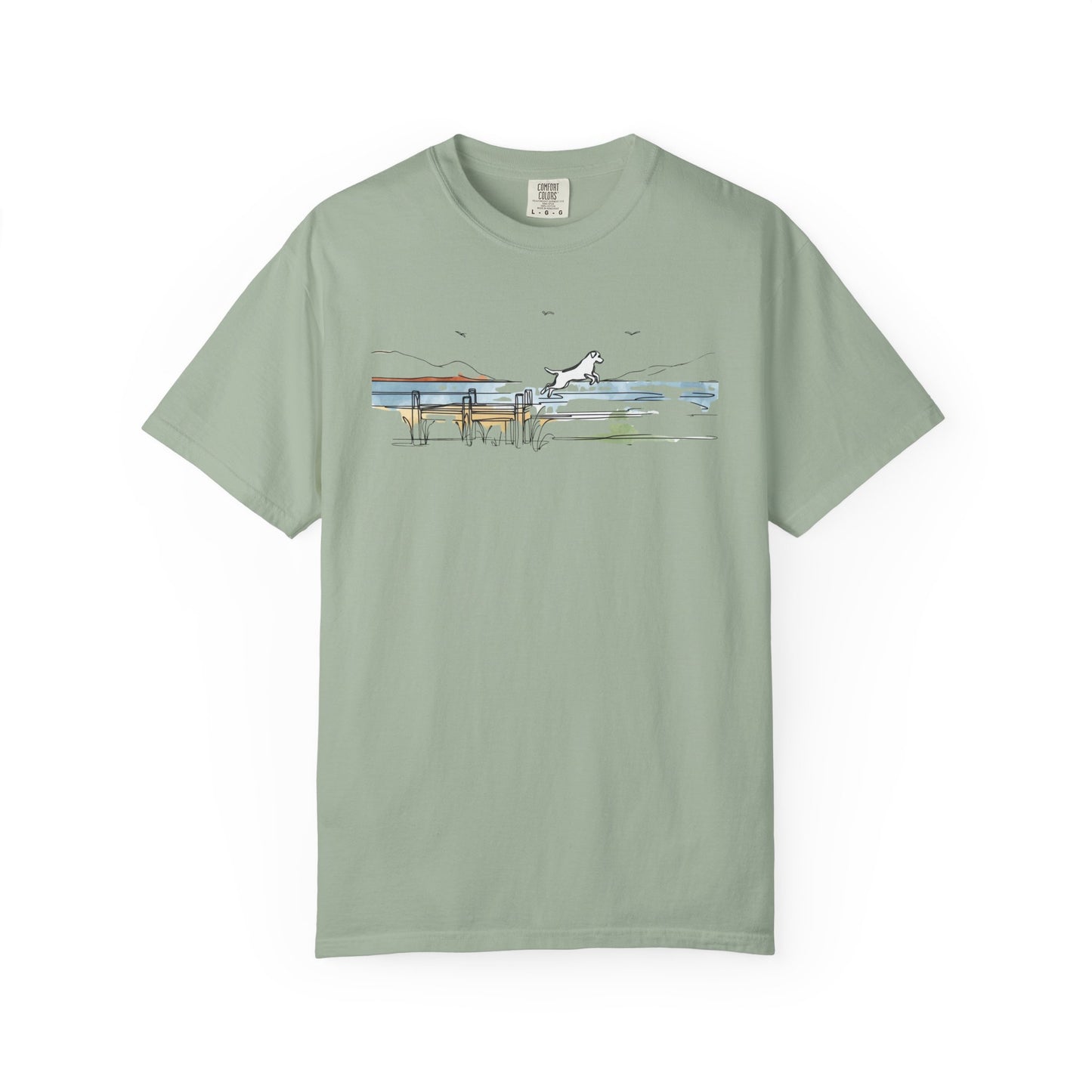 Watercolor Lake Dog Tee