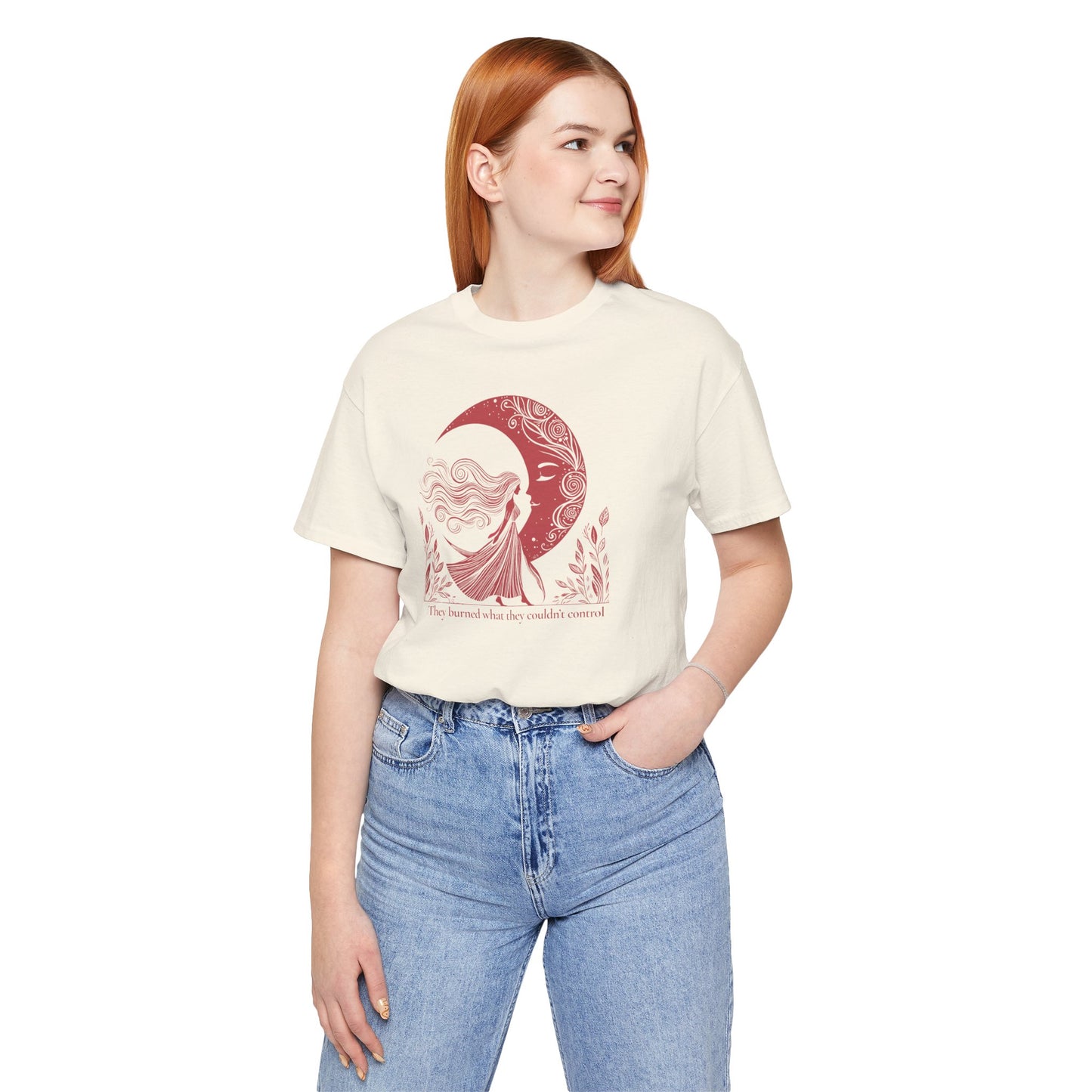They Burned What They Couldn’t Control Tee – Red Moon Feminist Shirt