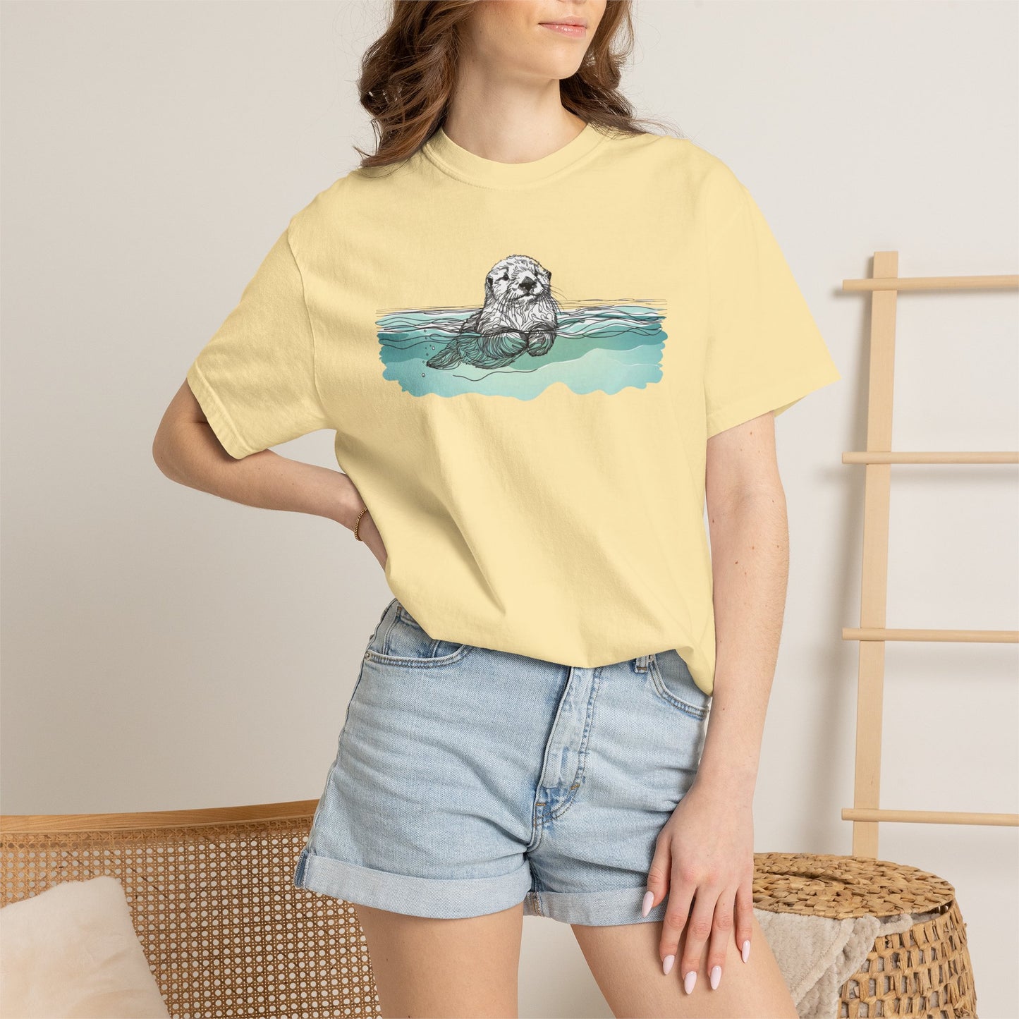 Otter in the Water Comfort Colors Tee
