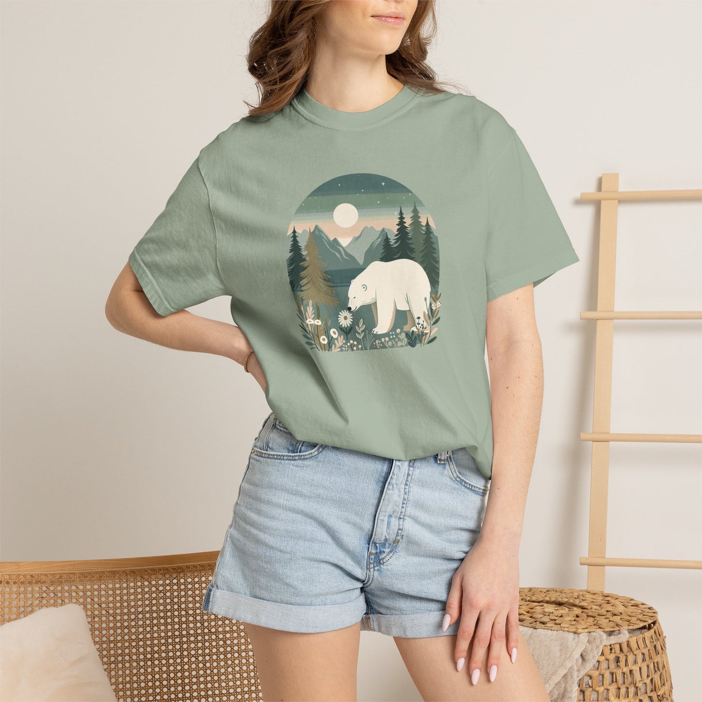 Moonlit Meadow Polar Bear Tee
