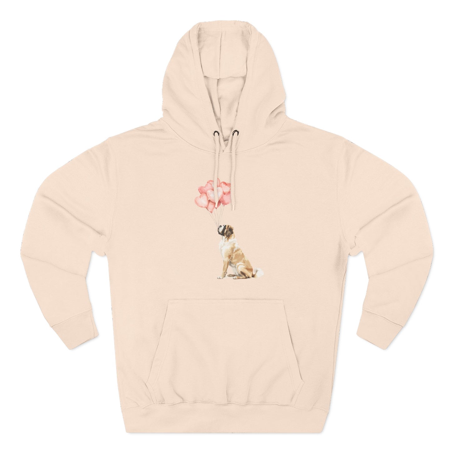 Saint Bernard with Heart Balloons Hoodie
