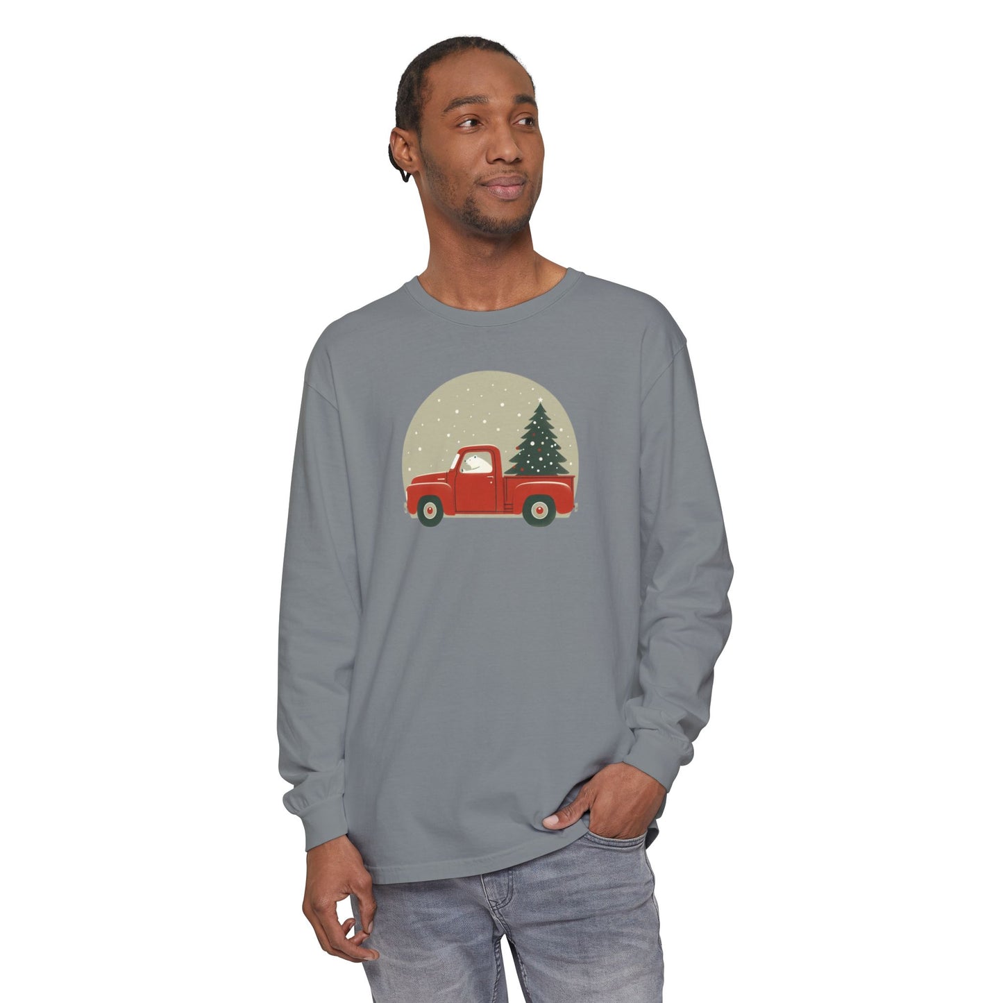 Snow Globe Delivery, Polar Bear Christmas Truck Design Long Sleeve
