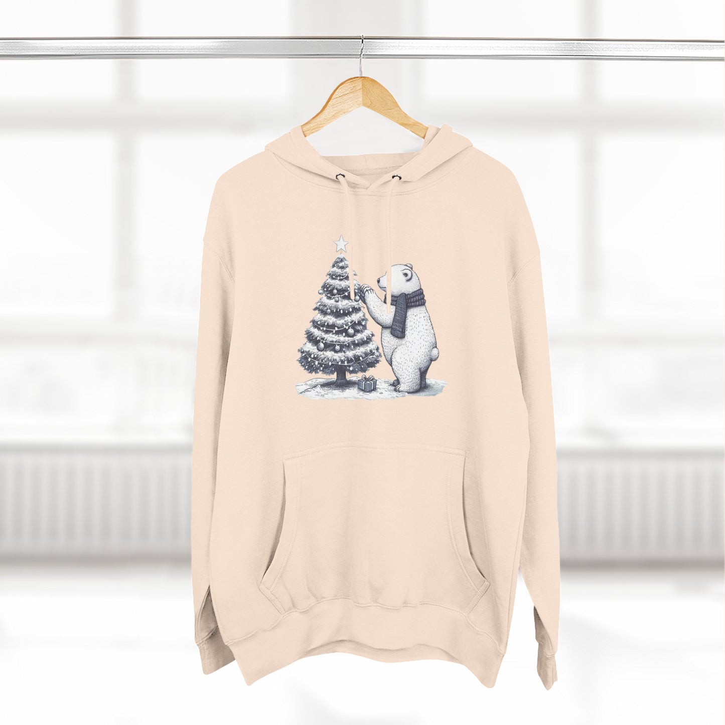 Vintage Polar Bear Christmas Tree Hoodie