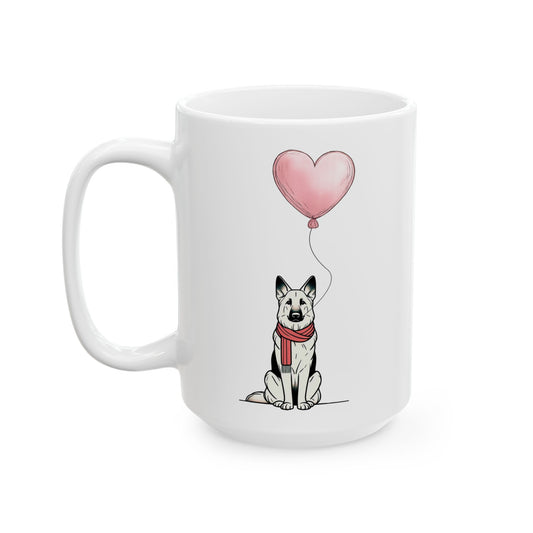 German Shepherd Heart Balloon Mug