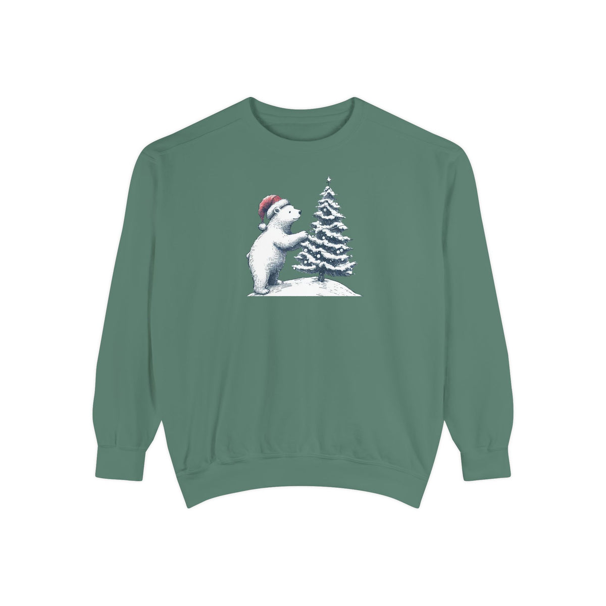 Comfort Colors Polar Bear Christmas Tree Sweatshirt