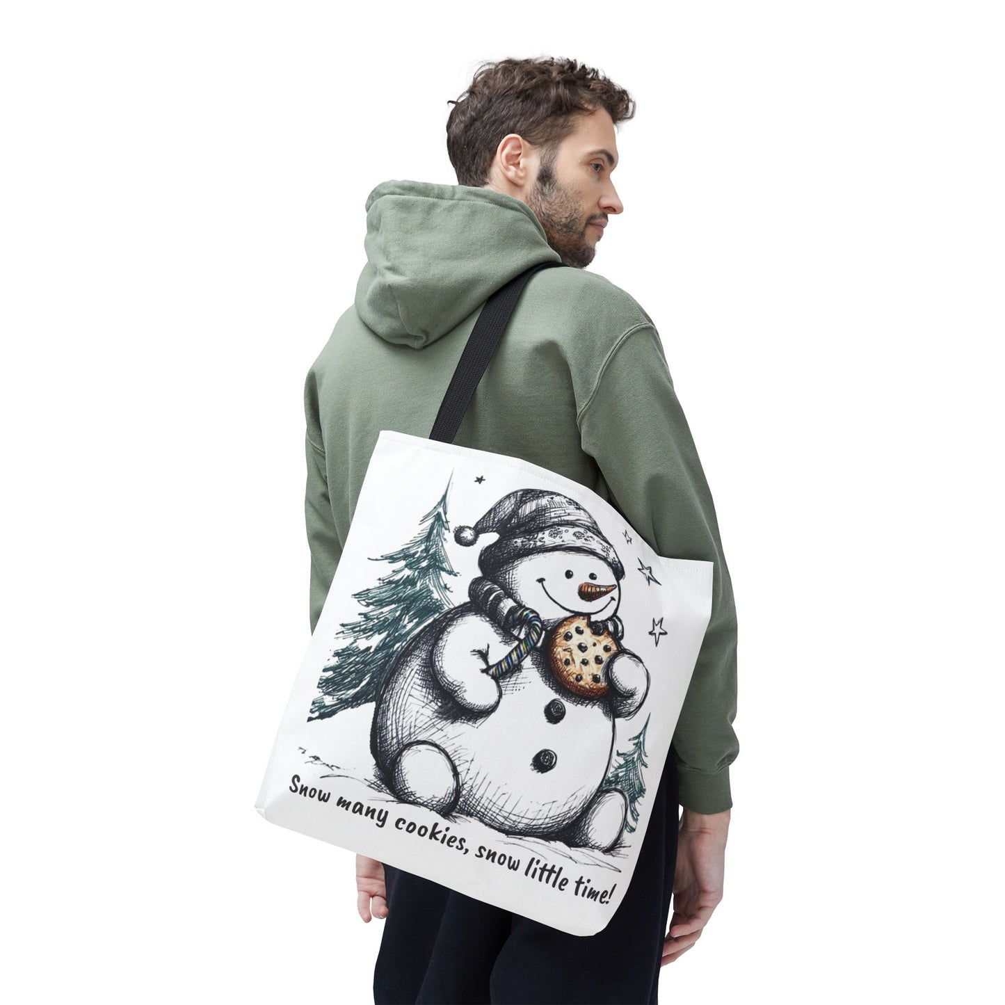 Snowman Cookie Tote Bag — Holiday Winter Market Grocery Shopper