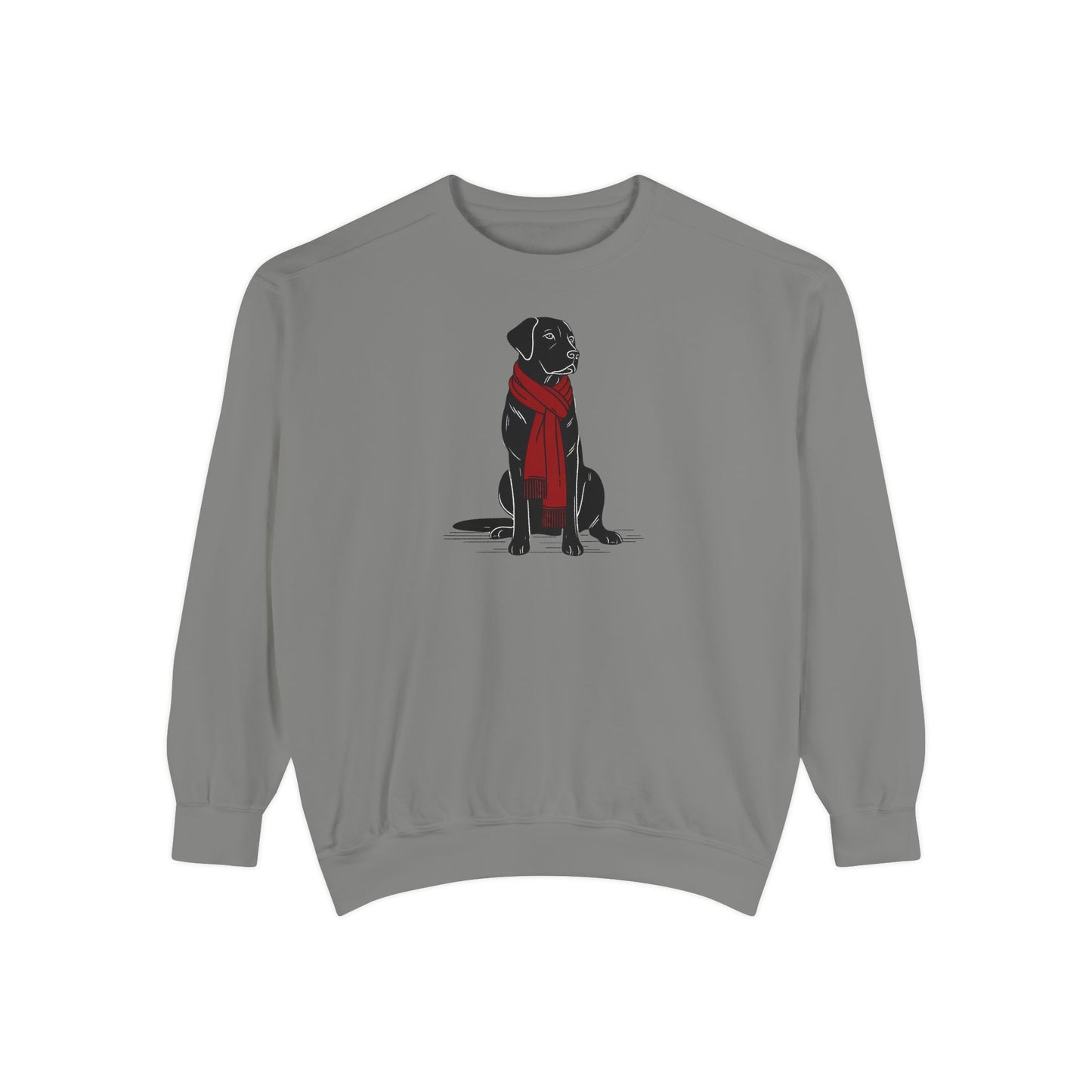 Black Lab Red Scarf Sweatshirt