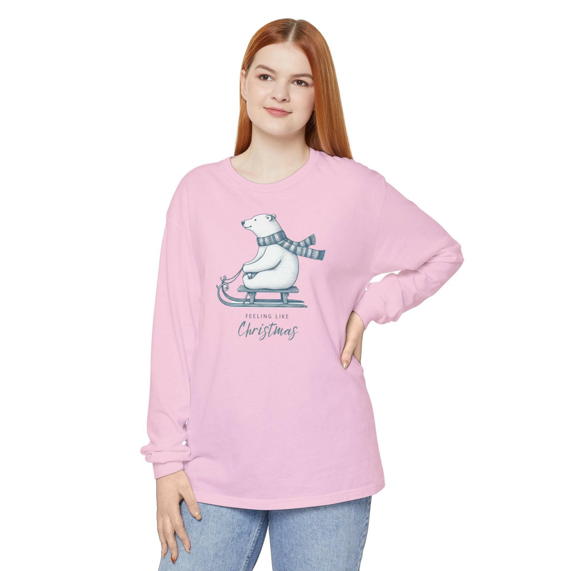 Christmas Cozy Polar Bear Long Sleeve T-Shirt.