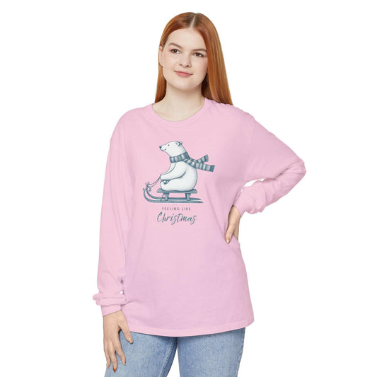 Christmas Cozy Polar Bear Long Sleeve T-Shirt - Stompy Paws