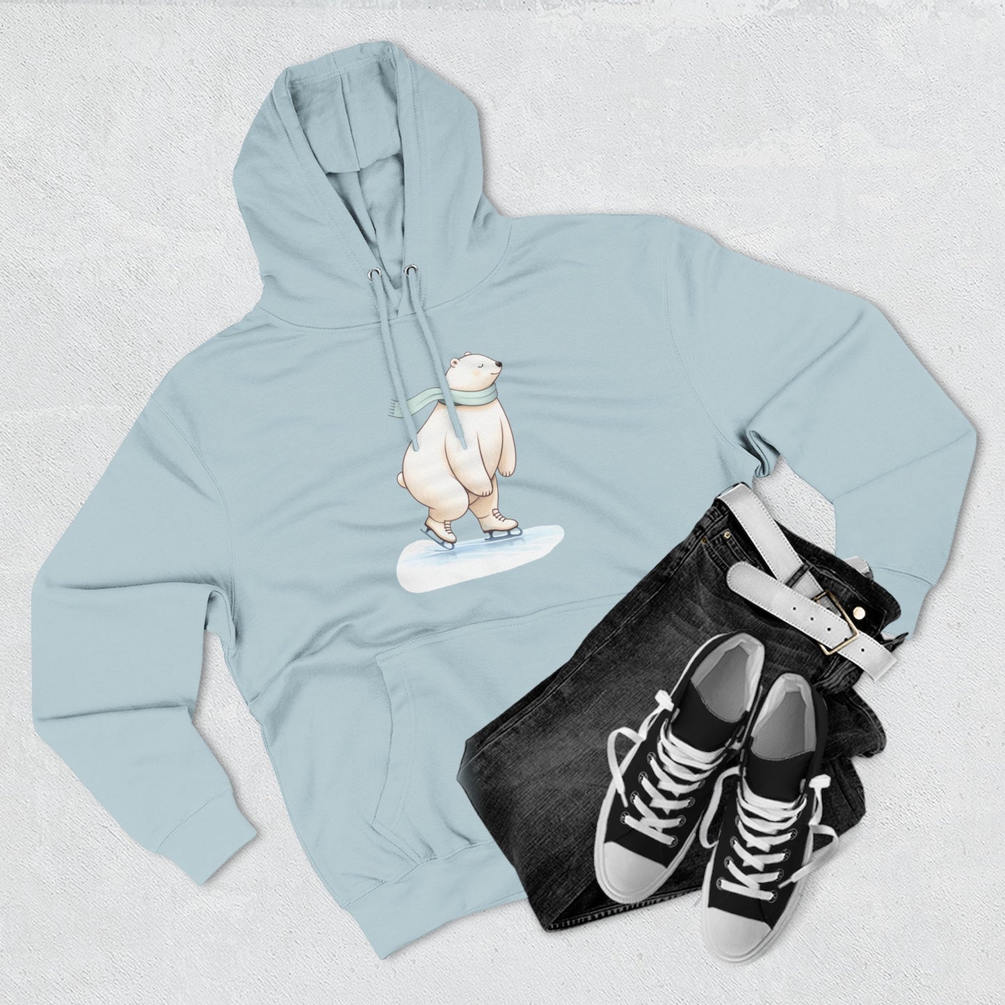 Ice Skating Polar Bear Hoodie