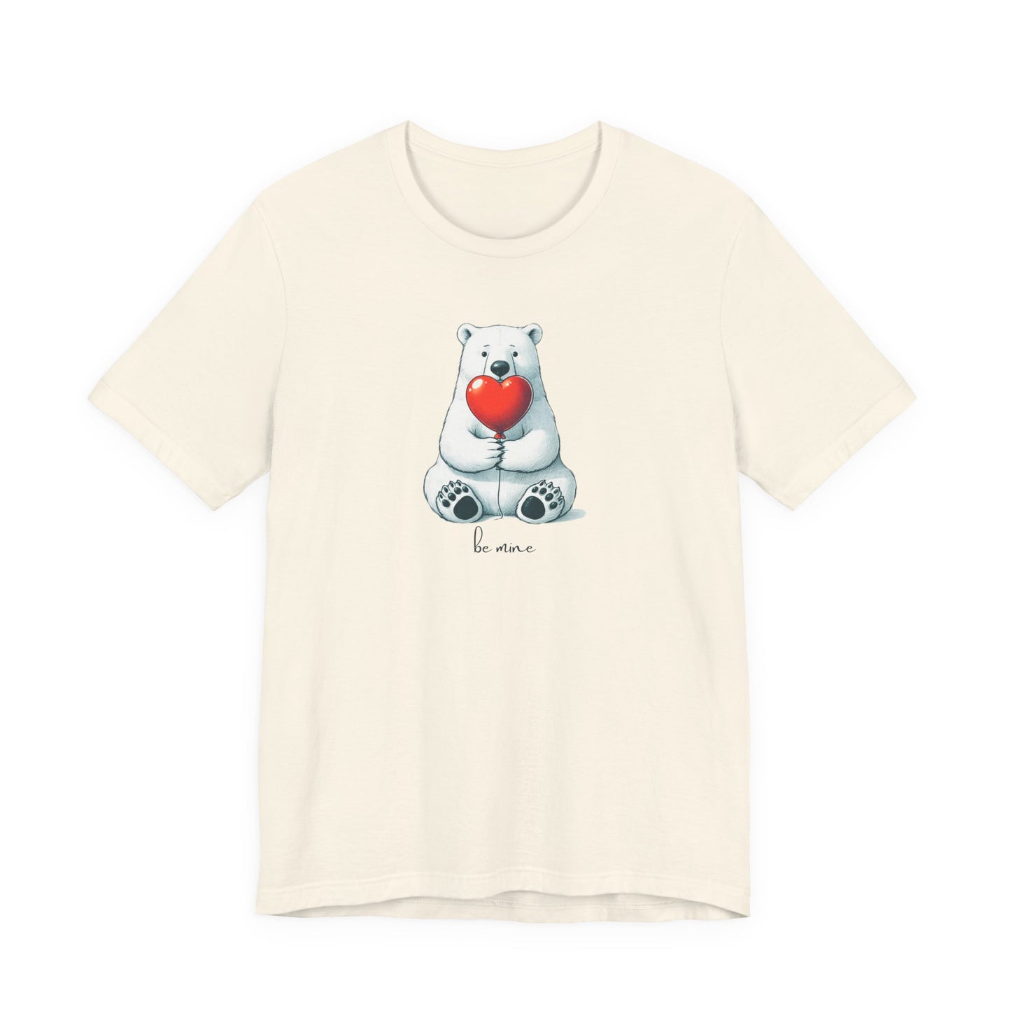 Be Mine Polar Bear T-Shirt, Cute Valentine Heart Graphic Tee