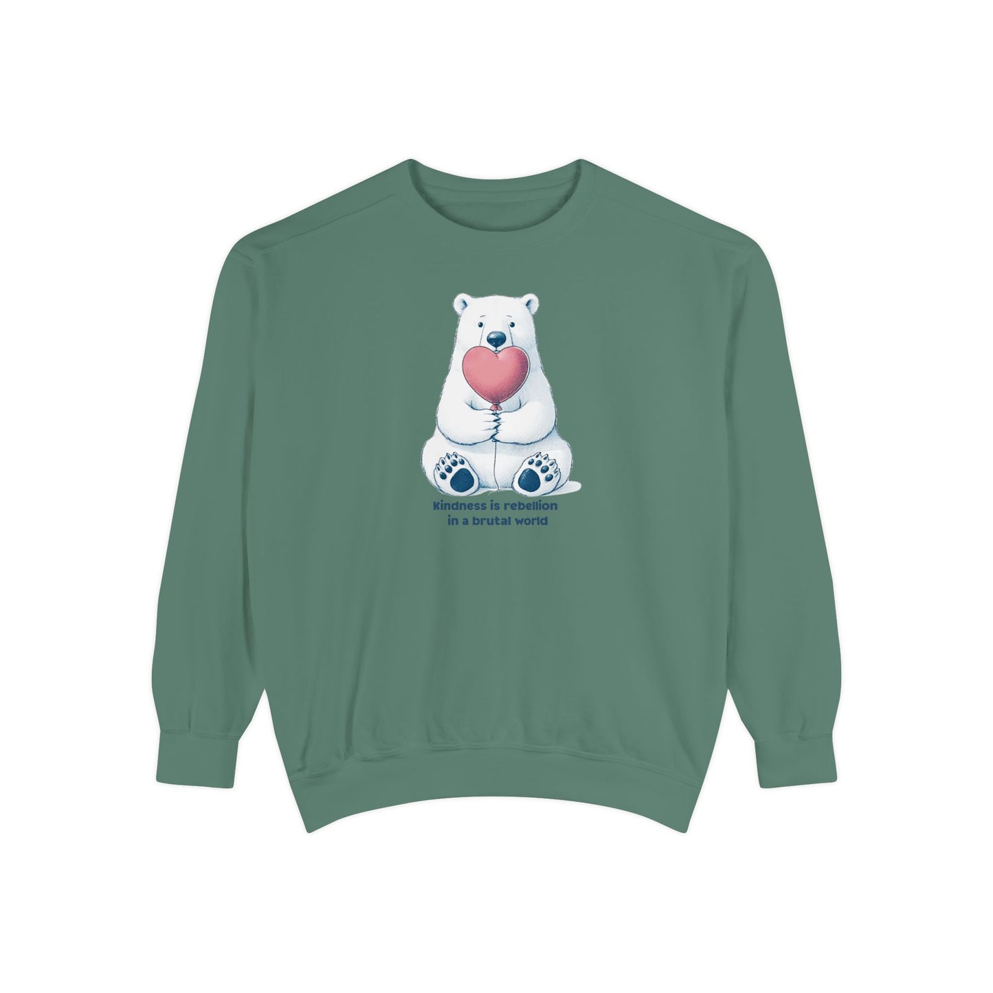 Comfort Colors Polar Bear Kindness Sweatshirt Tags