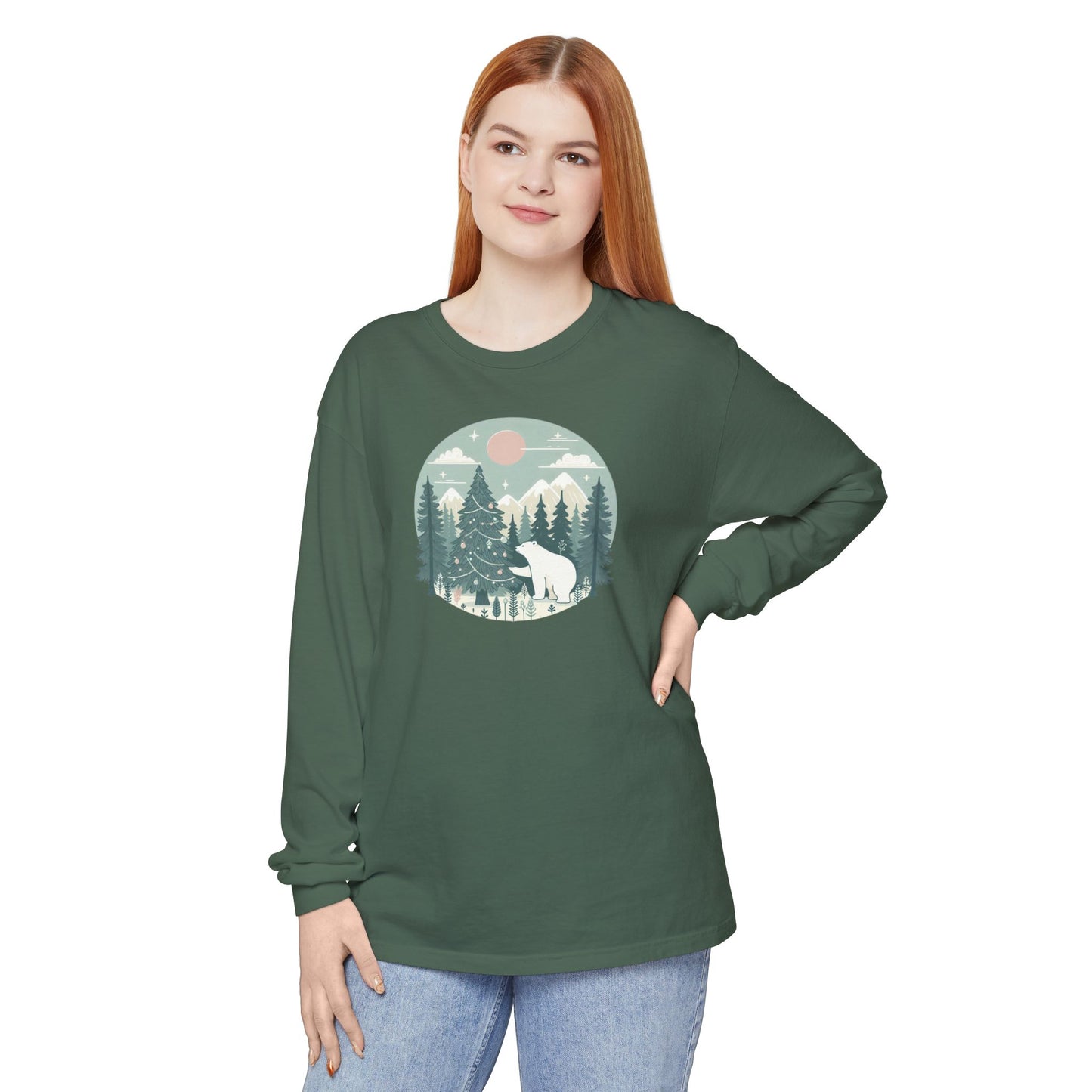 Festive Forest Polar Bear Long Sleeve | Holiday Den Edition