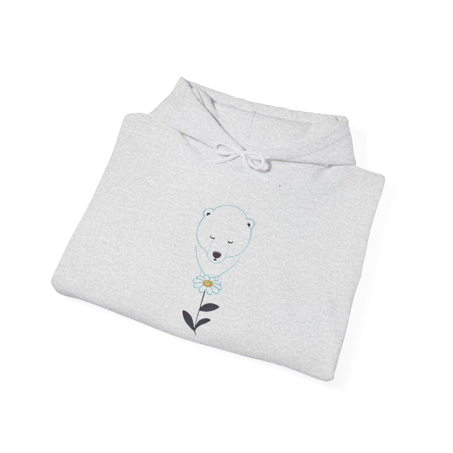 Minimalist Polar Bear & Daisy Hoodie