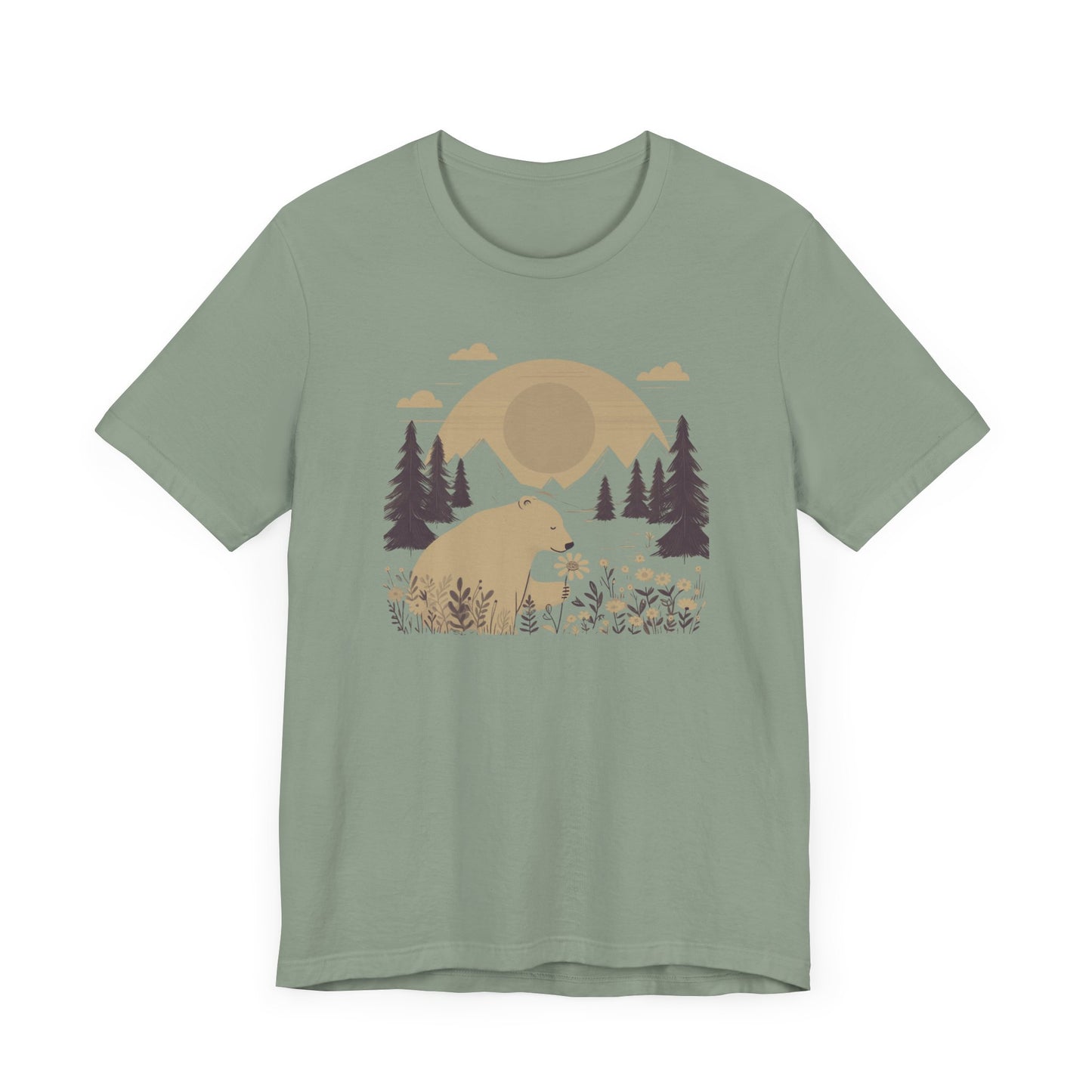 Nature's Kindness Bear Tee – Peaceful Forest Flower Scene - Stompy Paws