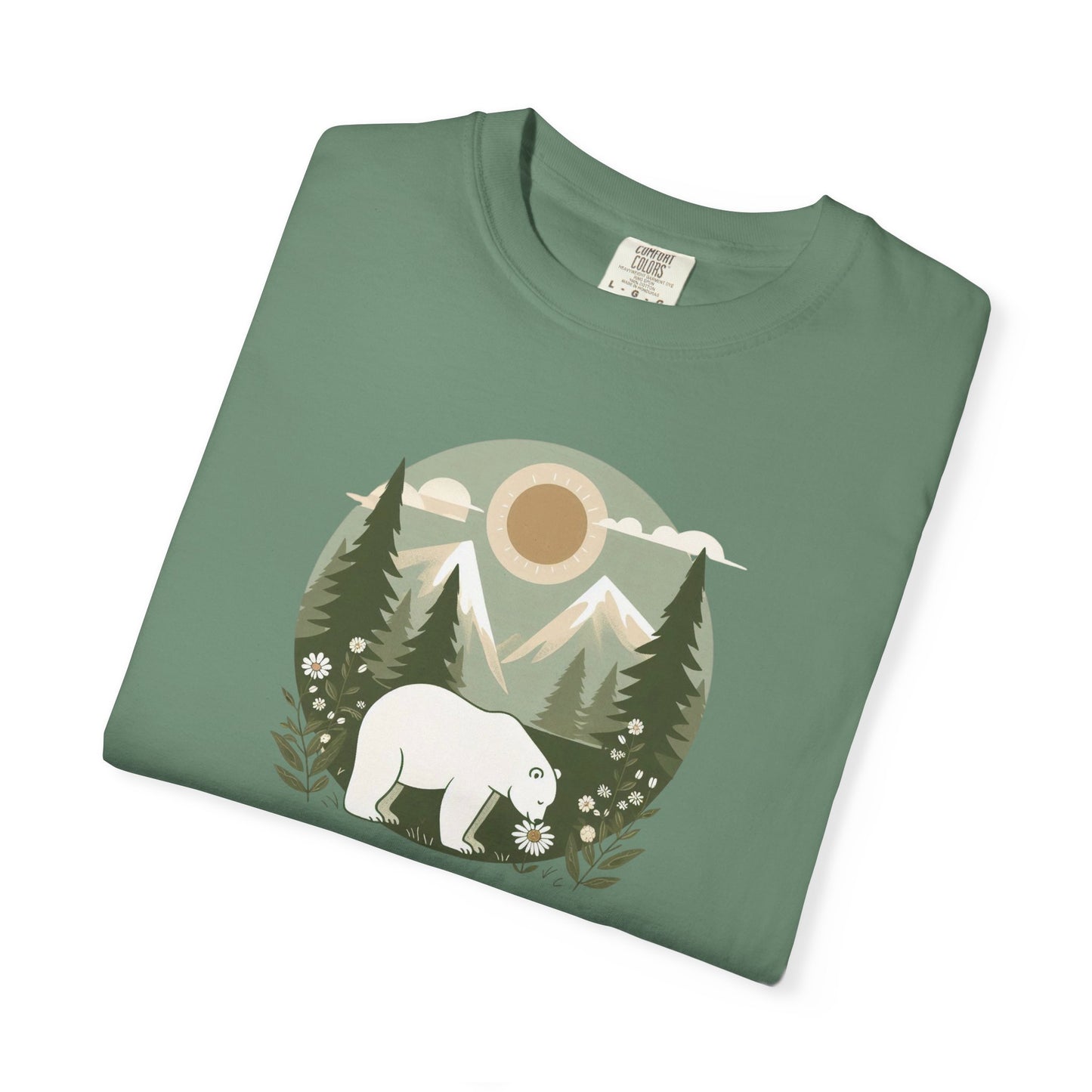 Polar Bear Evergreen Comfort Colors Tee