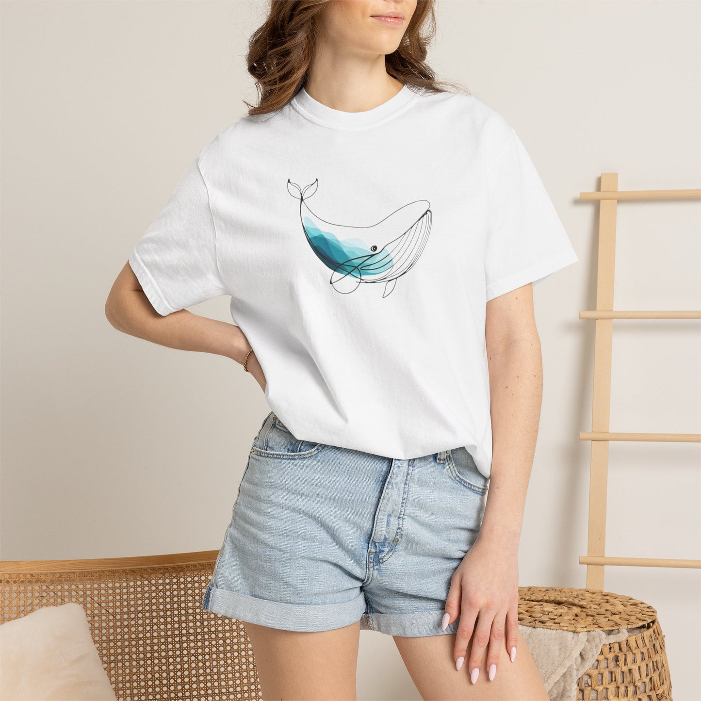 Minimalist Whale Comfort Colors Tee