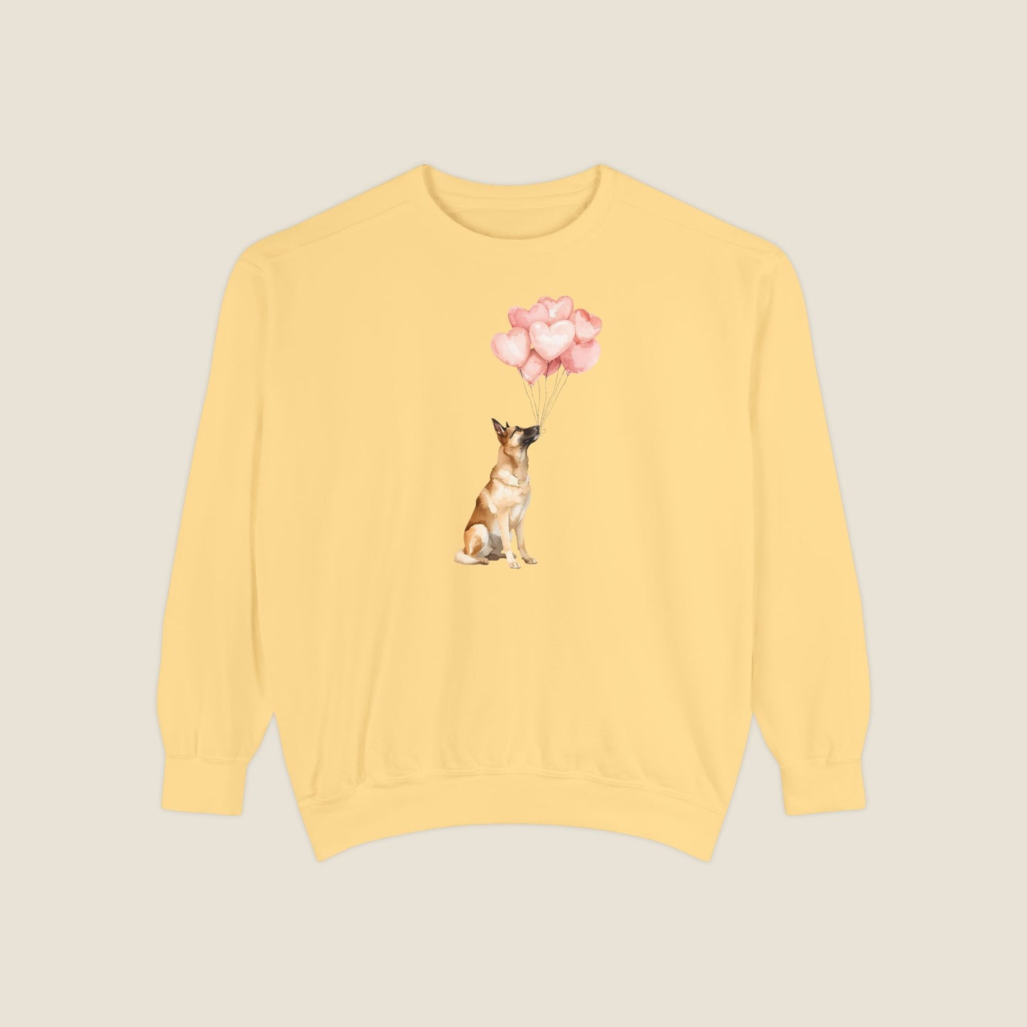 Belgian Malinois with Heart Balloons Comfort Colors Sweatshirt